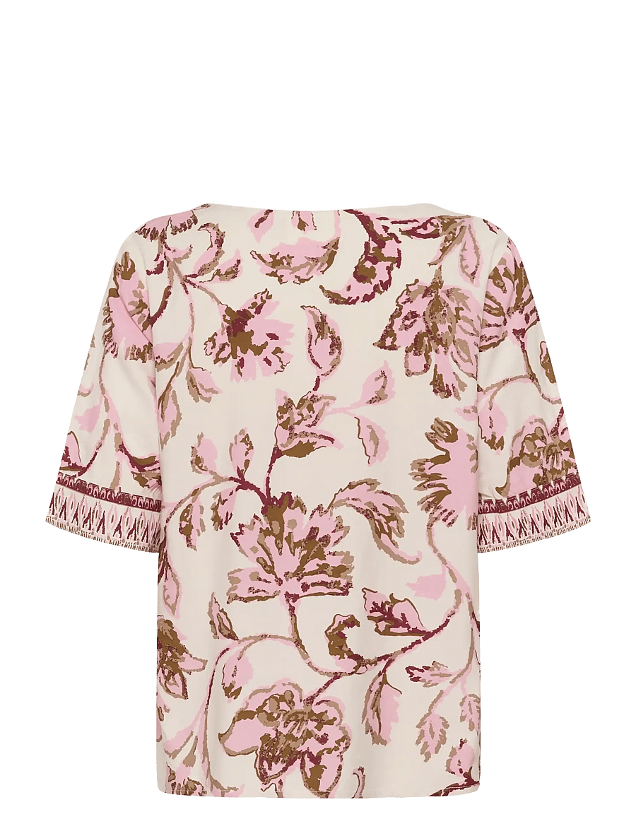 Cream - CRTiah Blouse - palaidinės trumpomis rankovėmis - pink flower - 1