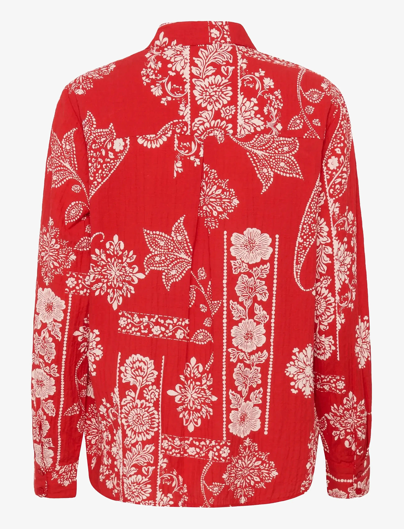 Cream - CRGianna Blouse - langærmede skjorter - red ethnic print - 2