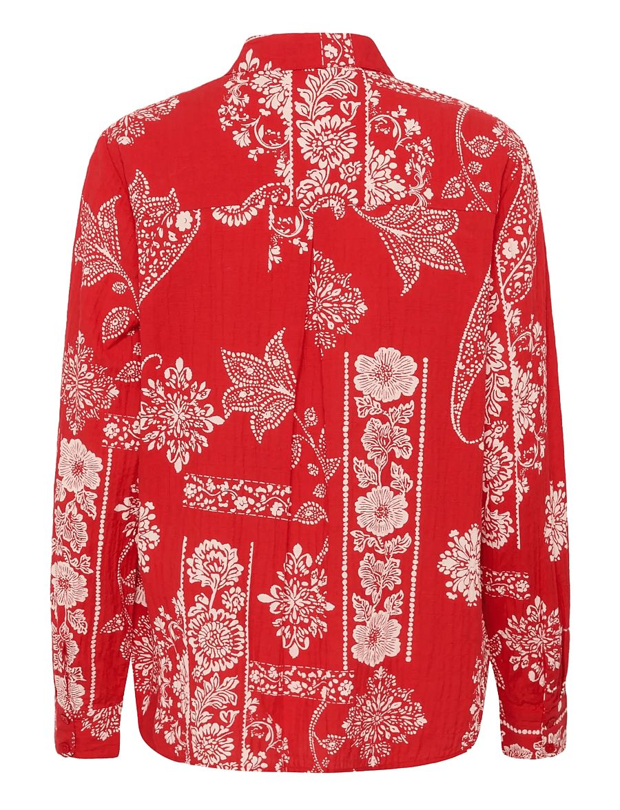 Cream - CRGianna Blouse - langærmede skjorter - red ethnic print - 2