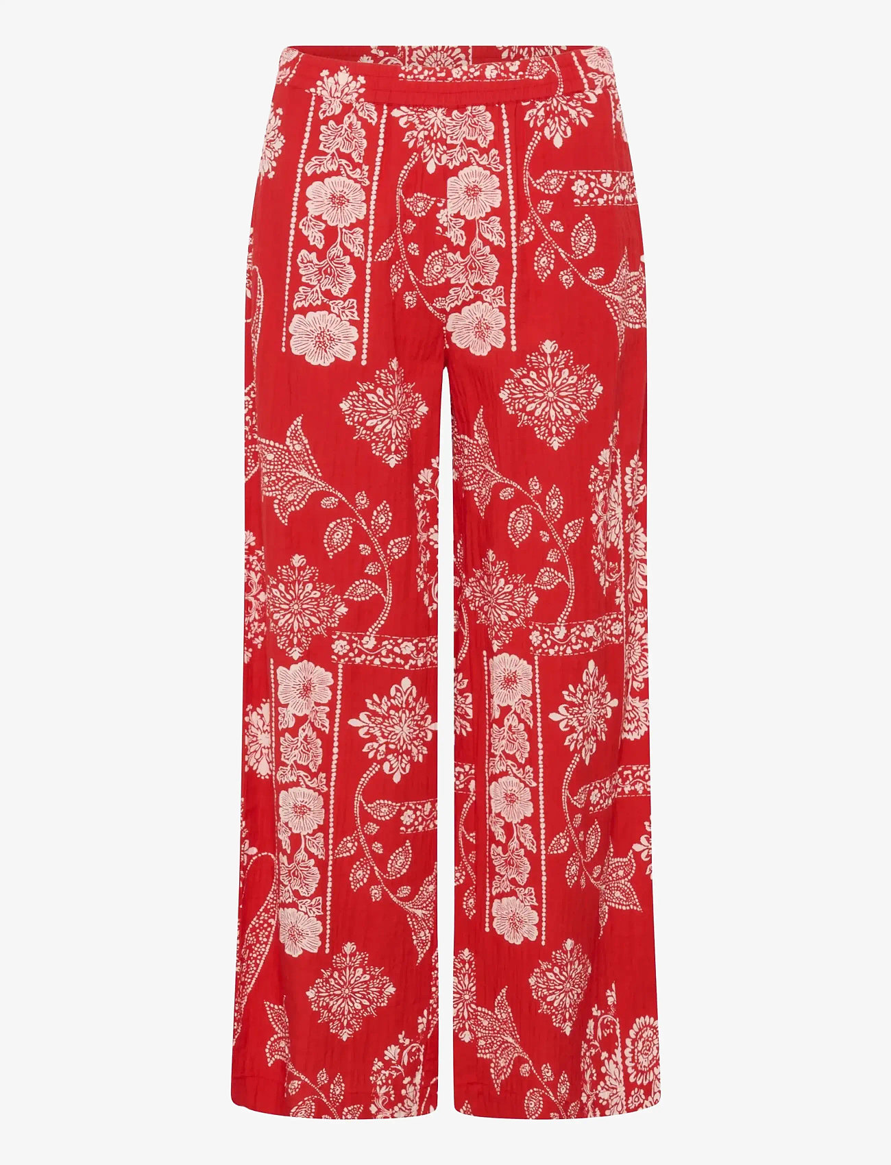 Cream - CRGianna Pant - laia säärega püksid - red ethnic print - 1