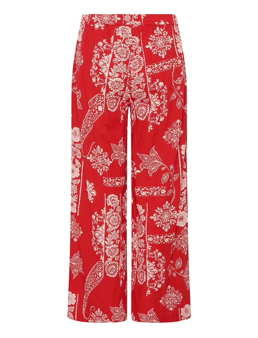 Cream - CRGianna Pant - bukser med brede ben - red ethnic print - 2