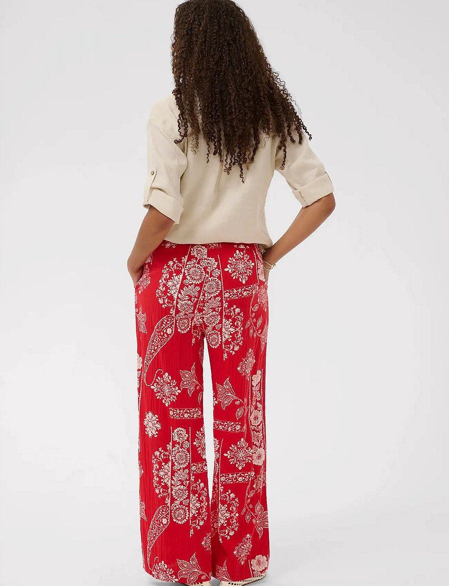 Cream - CRGianna Pant - bukser med brede ben - red ethnic print - 4