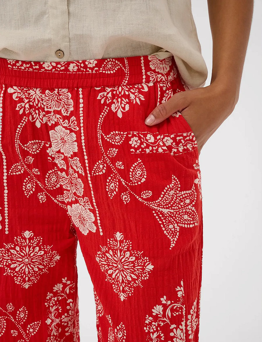 Cream - CRGianna Pant - bukser med brede ben - red ethnic print - 5