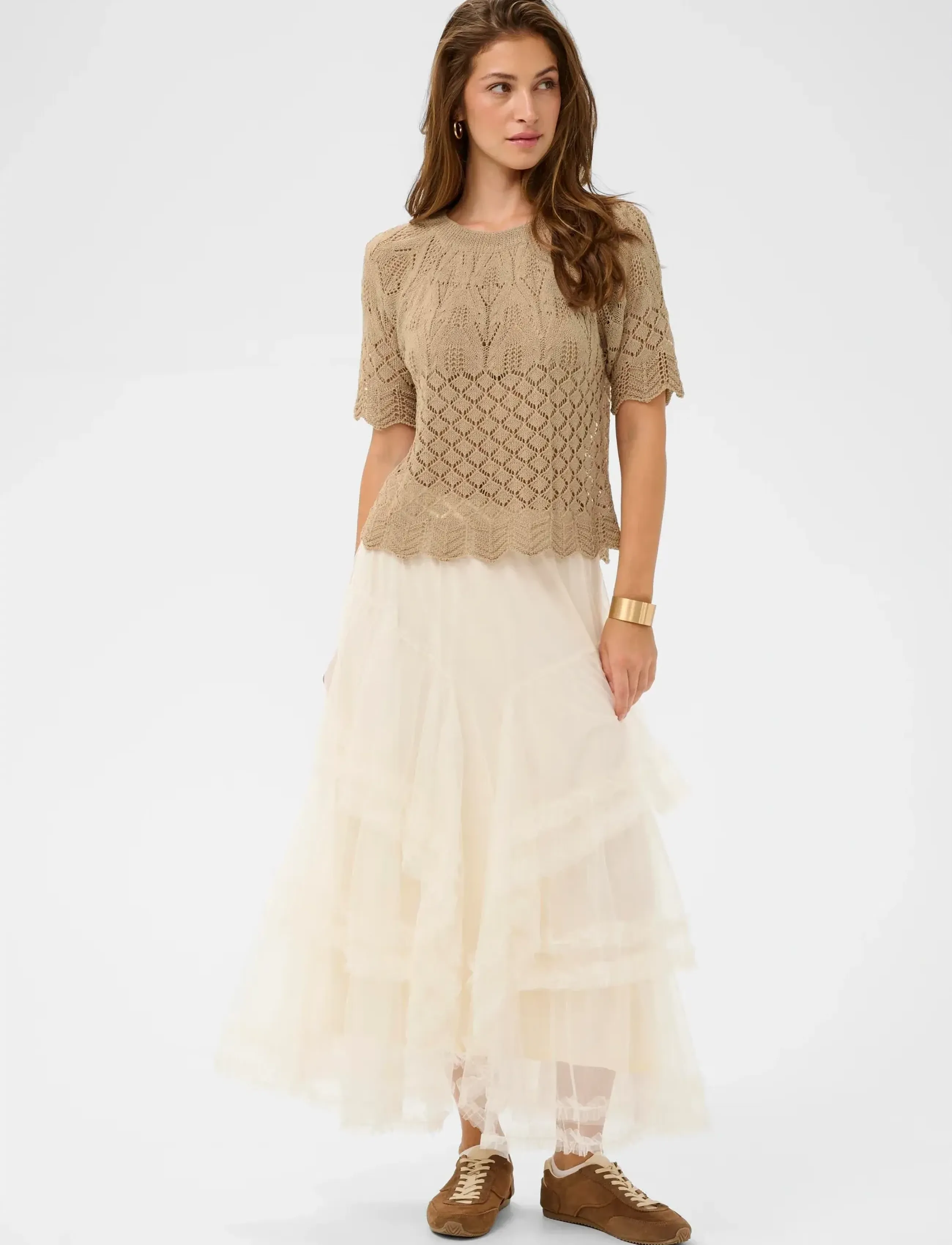 Cream - CRSevija Short Blouse - kortärmade blusar - light amphora - 3