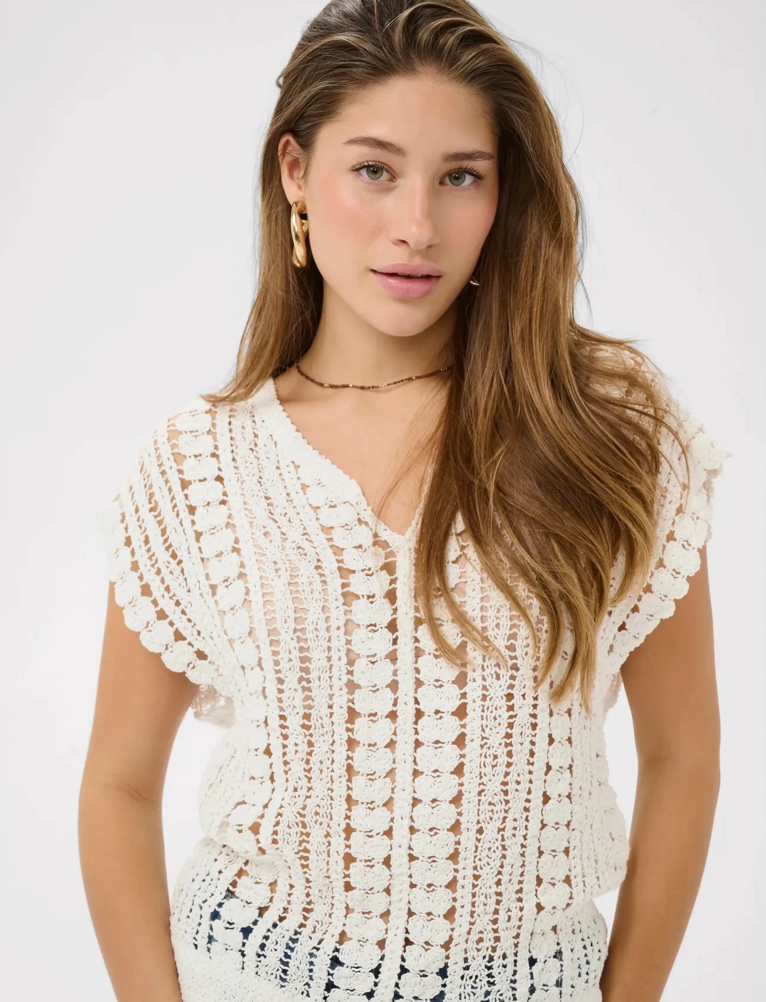 Cream - CRTilda Slipover - hihattomat puserot - snow white - 5