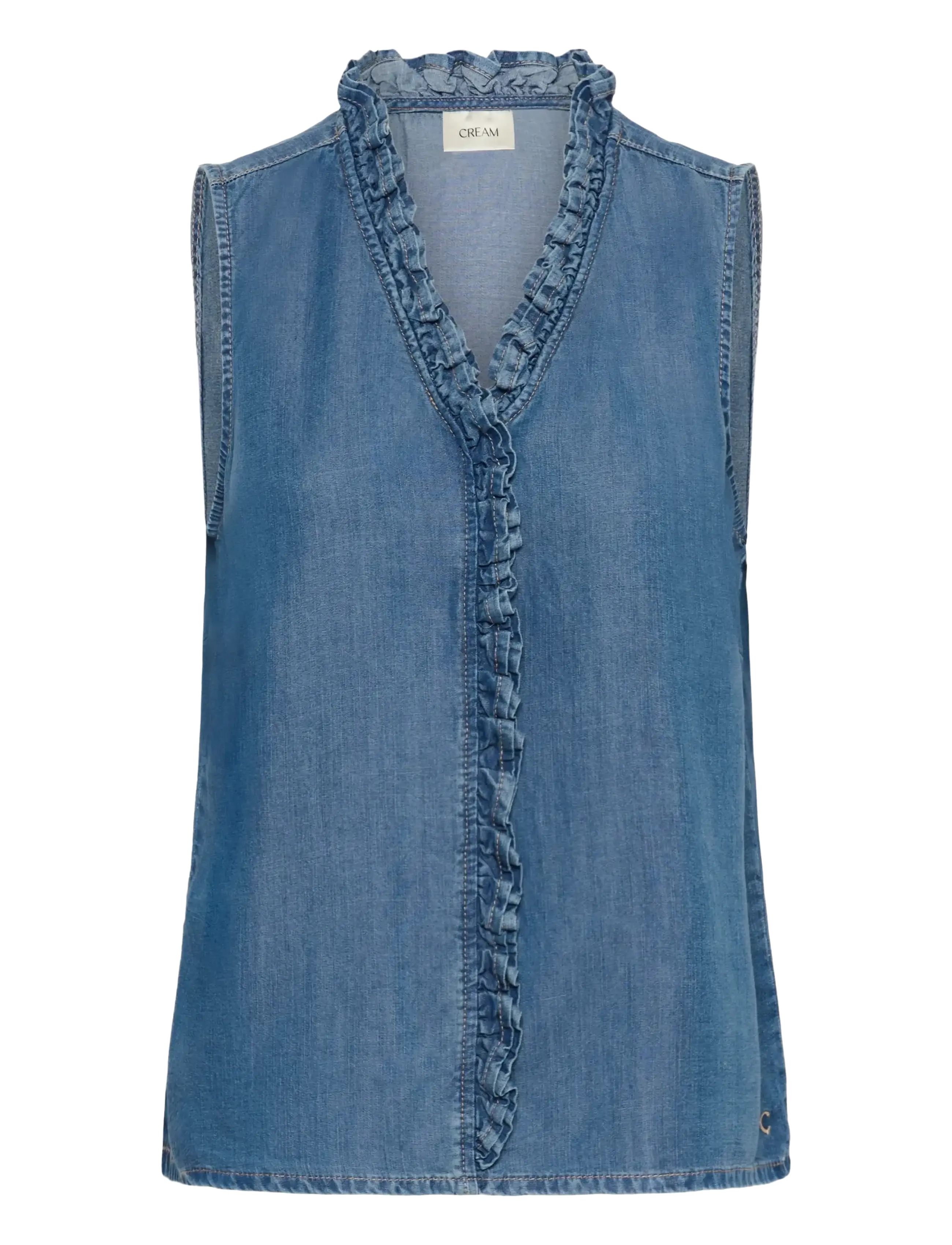 CREAM Crmolly Ärmellos Bluse Blau - 34 - Damen