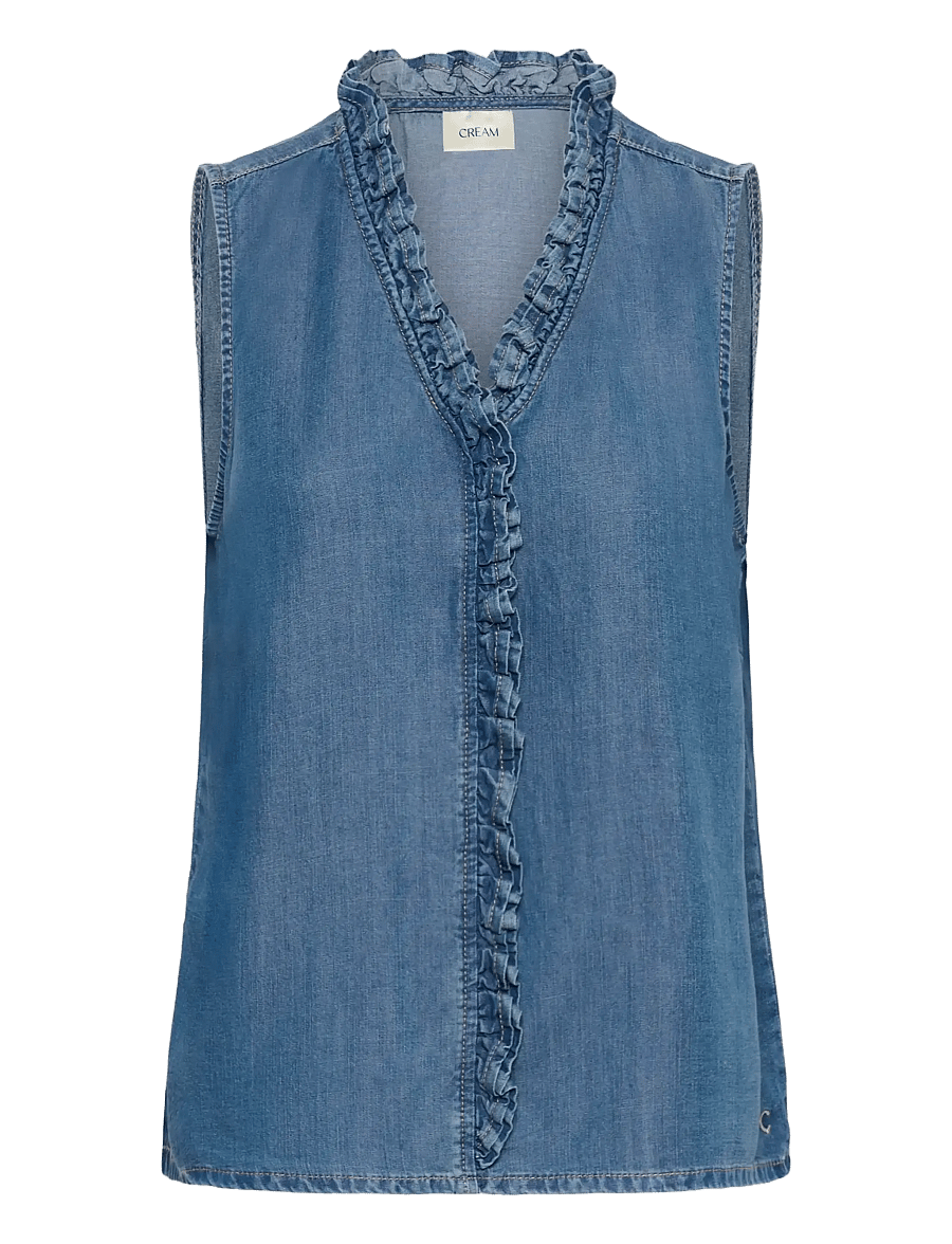 Cream - CRMolly Sleeveless Blouse - Ærmeløse bluser - jaspar blue denim - 1