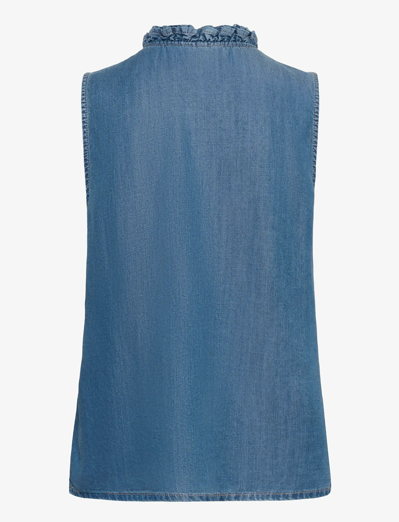 Cream - CRMolly Sleeveless Blouse - varrukateta pluusid - jaspar blue denim - 2