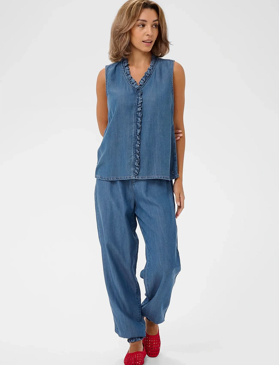 Cream - CRMolly Sleeveless Blouse - Ærmeløse bluser - jaspar blue denim - 3