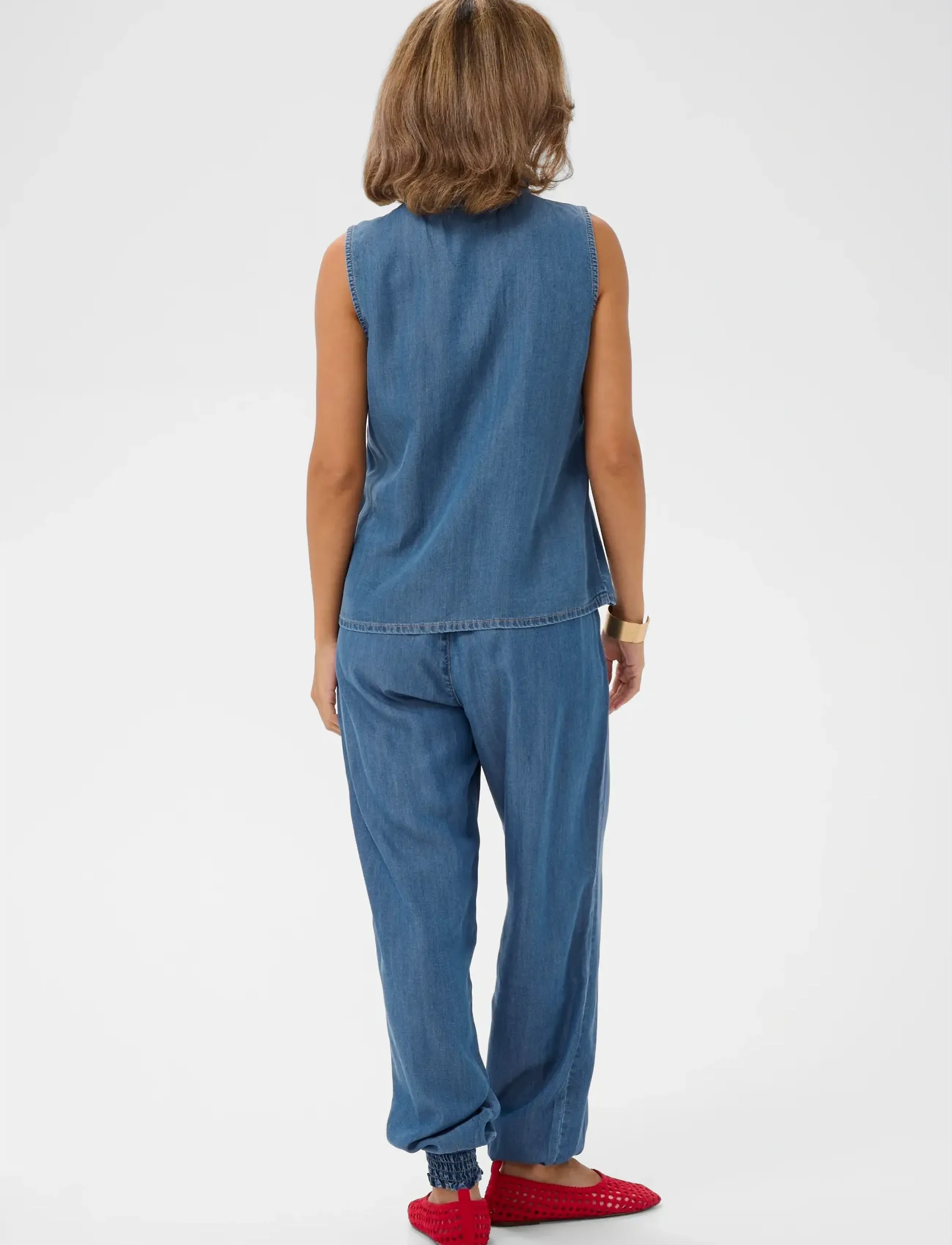 Cream - CRMolly Sleeveless Blouse - sleeveless blouses - jaspar blue denim - 4