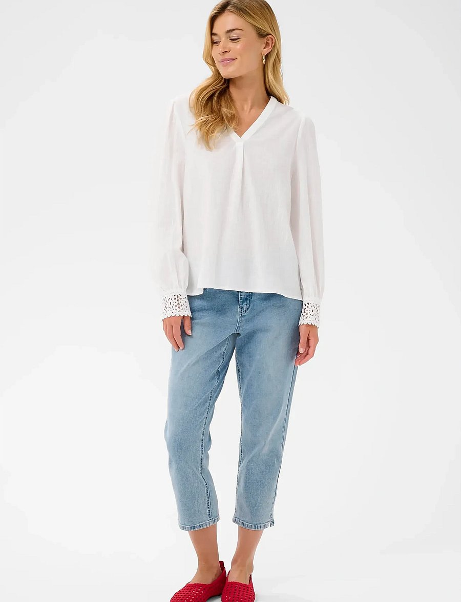 Cream - CRDelia Blouse - langærmede bluser - snow white - 3