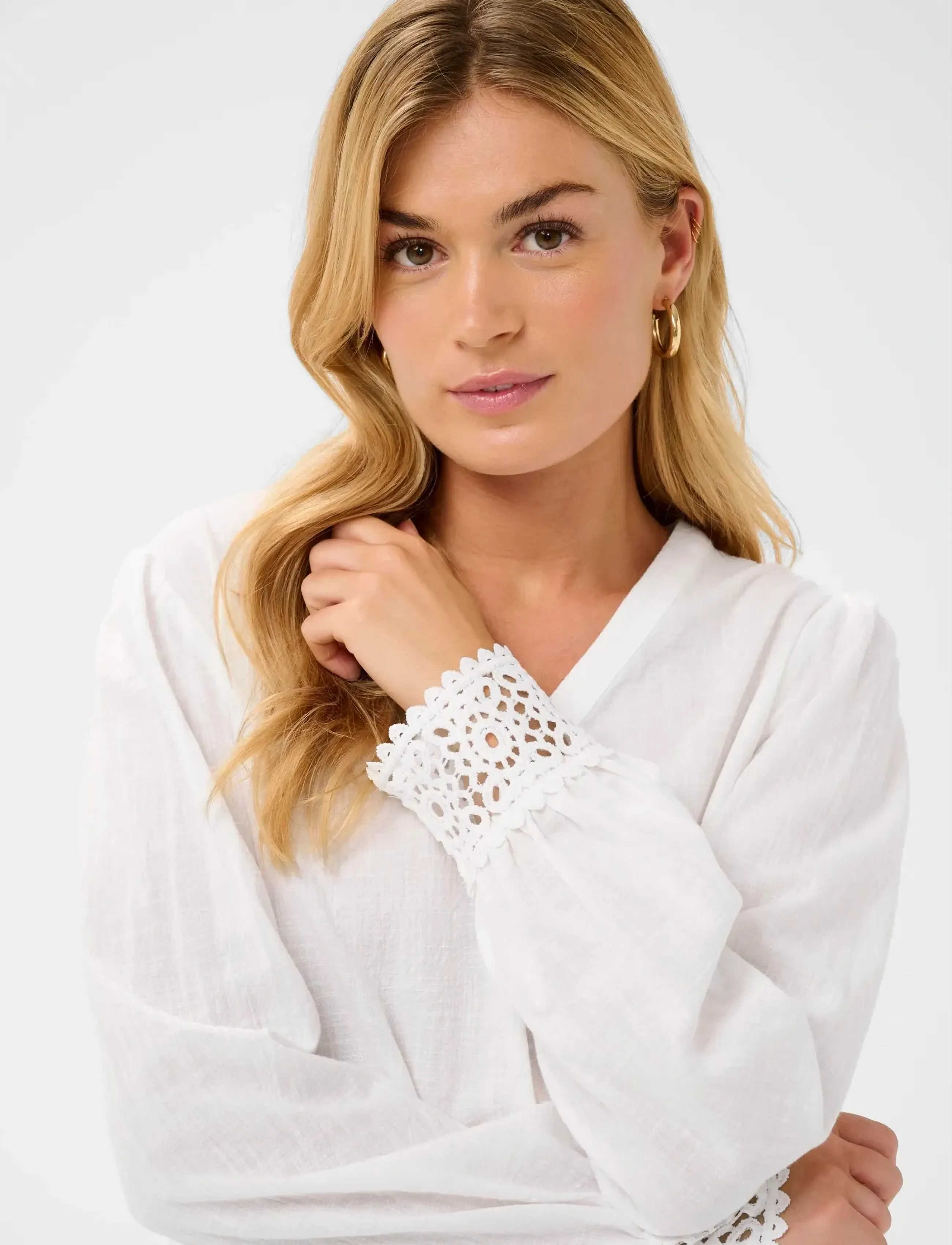 Cream - CRDelia Blouse - långärmade blusar - snow white - 5