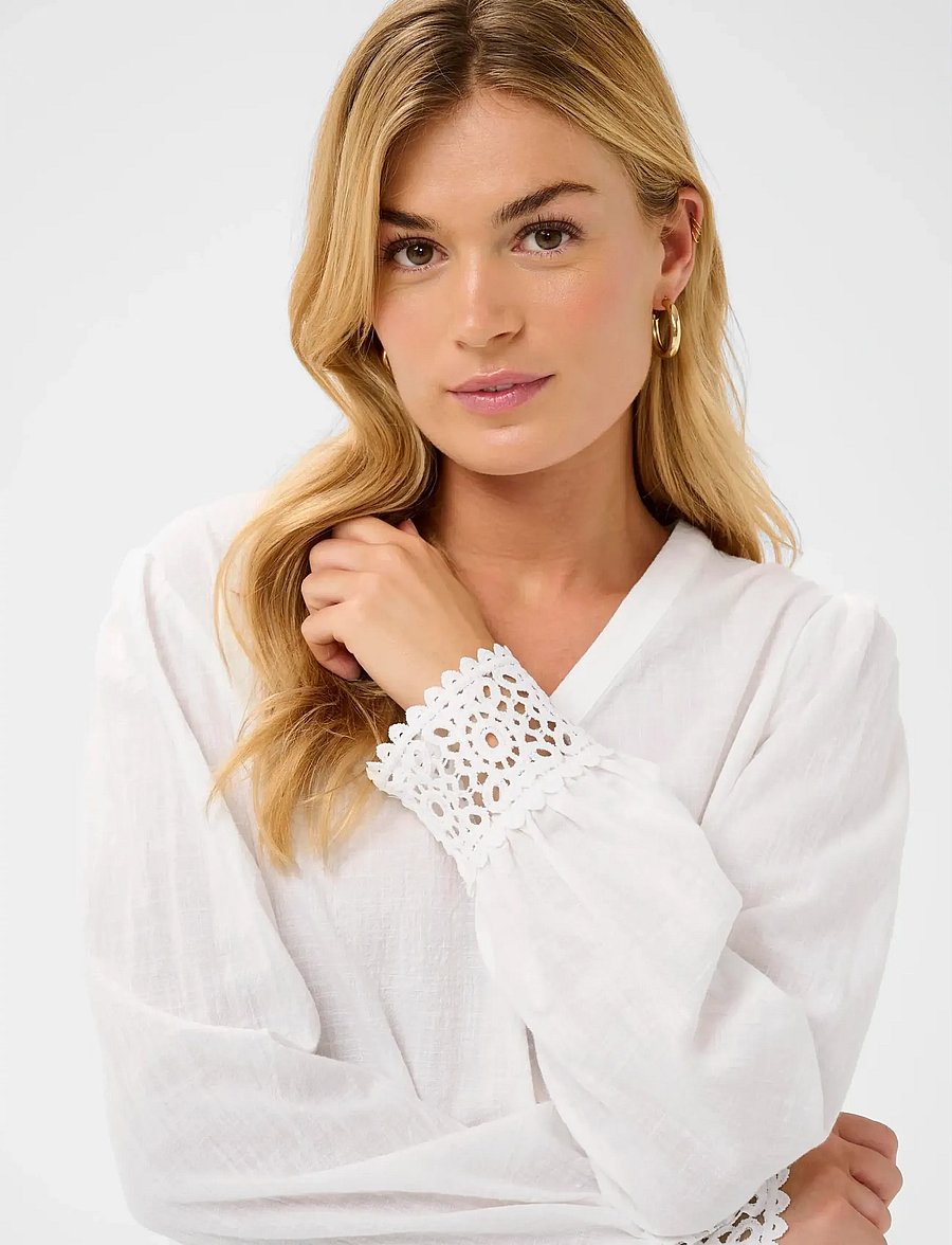 Cream - CRDelia Blouse - langærmede bluser - snow white - 5