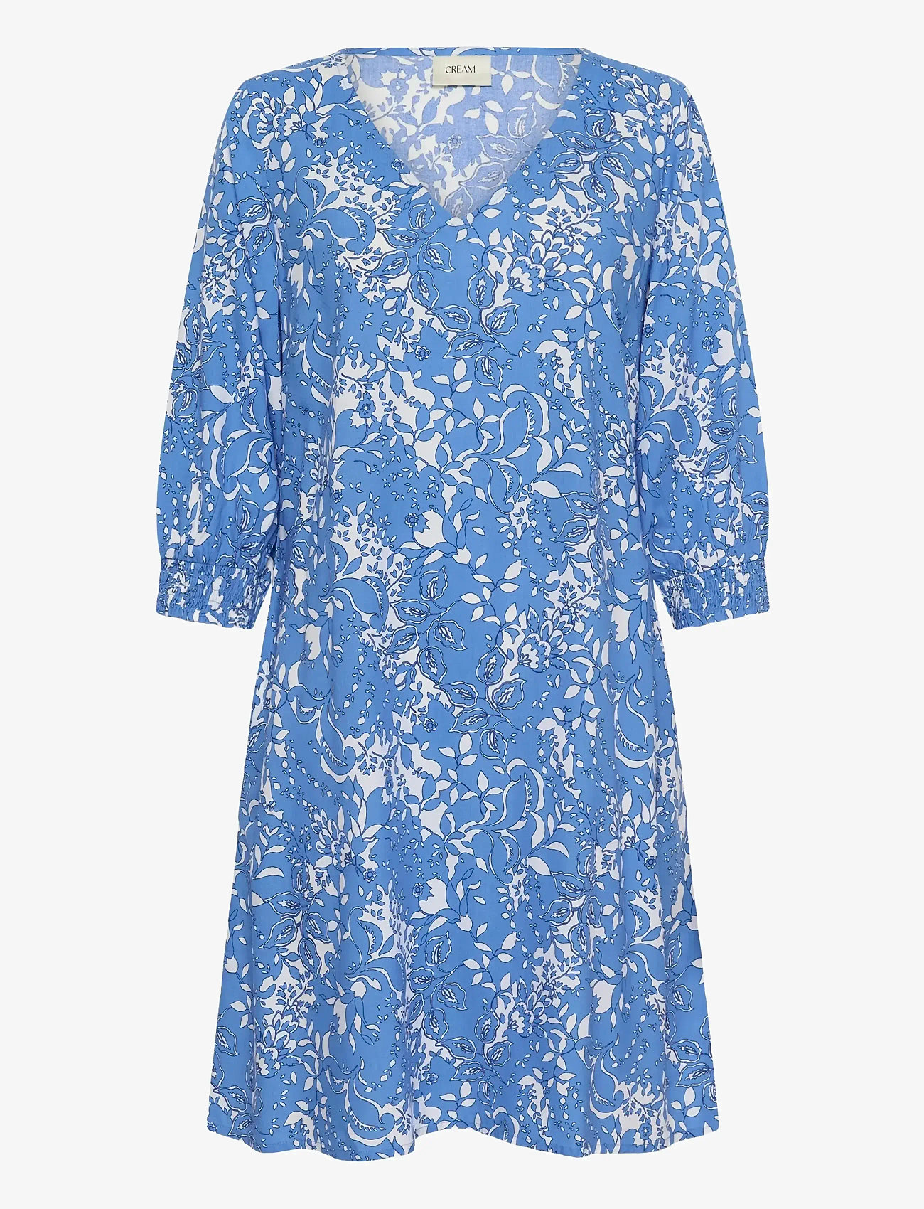 Cream - CRTiah Short Dress - midikleidid - blue toile - 1