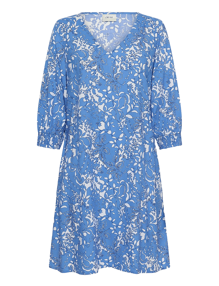 Cream - CRTiah Short Dress - midikleider - blue toile - 1