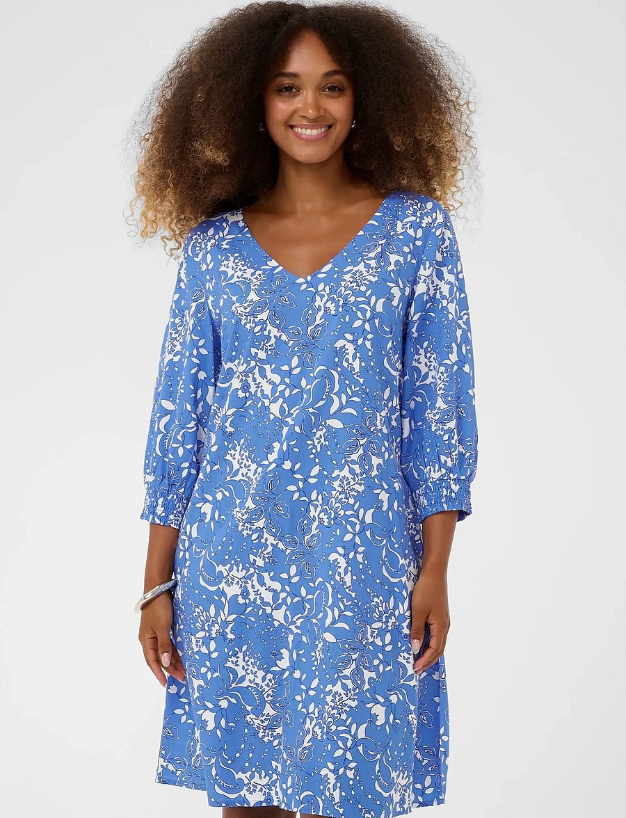 Cream - CRTiah Short Dress - midikleider - blue toile - 0
