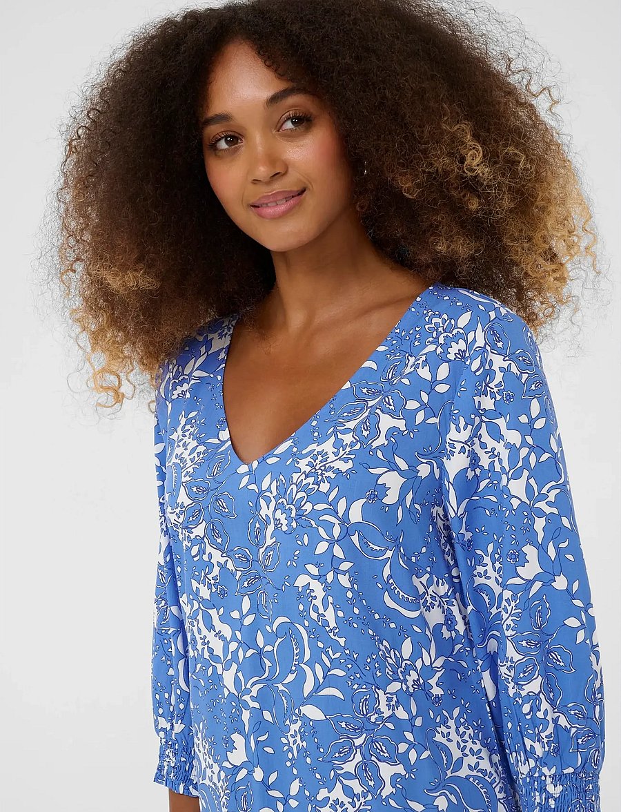Cream - CRTiah Short Dress - midikleider - blue toile - 4