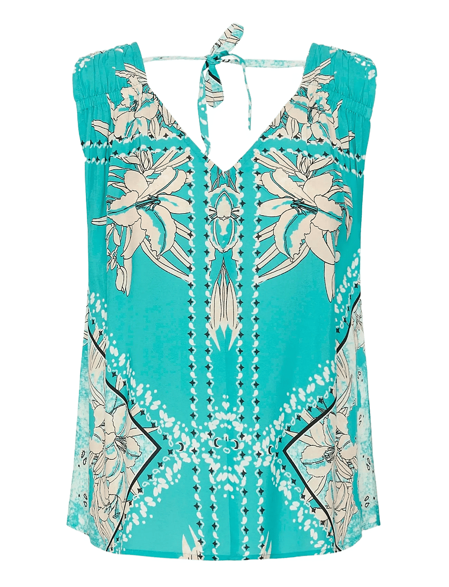 Cream - CRTiah Top - Ærmeløse bluser - ceramic scarf print - 1