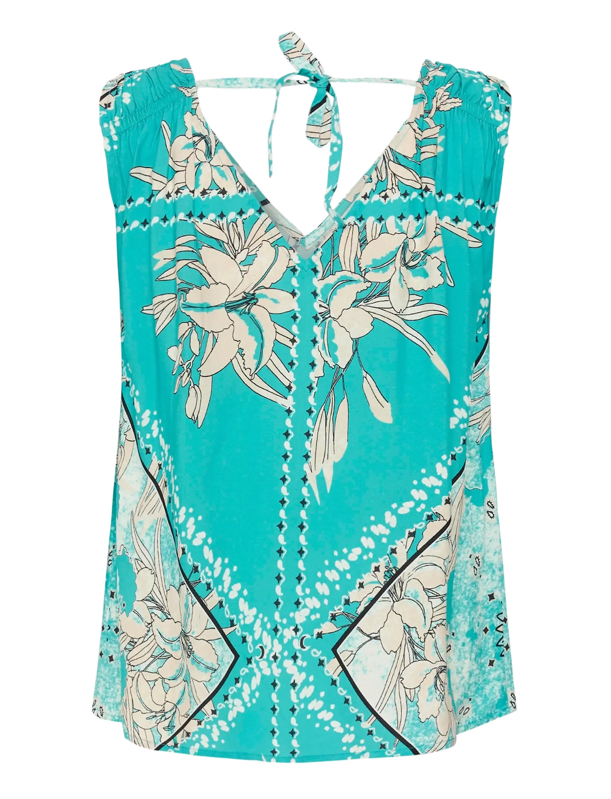 Cream - CRTiah Top - Ærmeløse bluser - ceramic scarf print - 2
