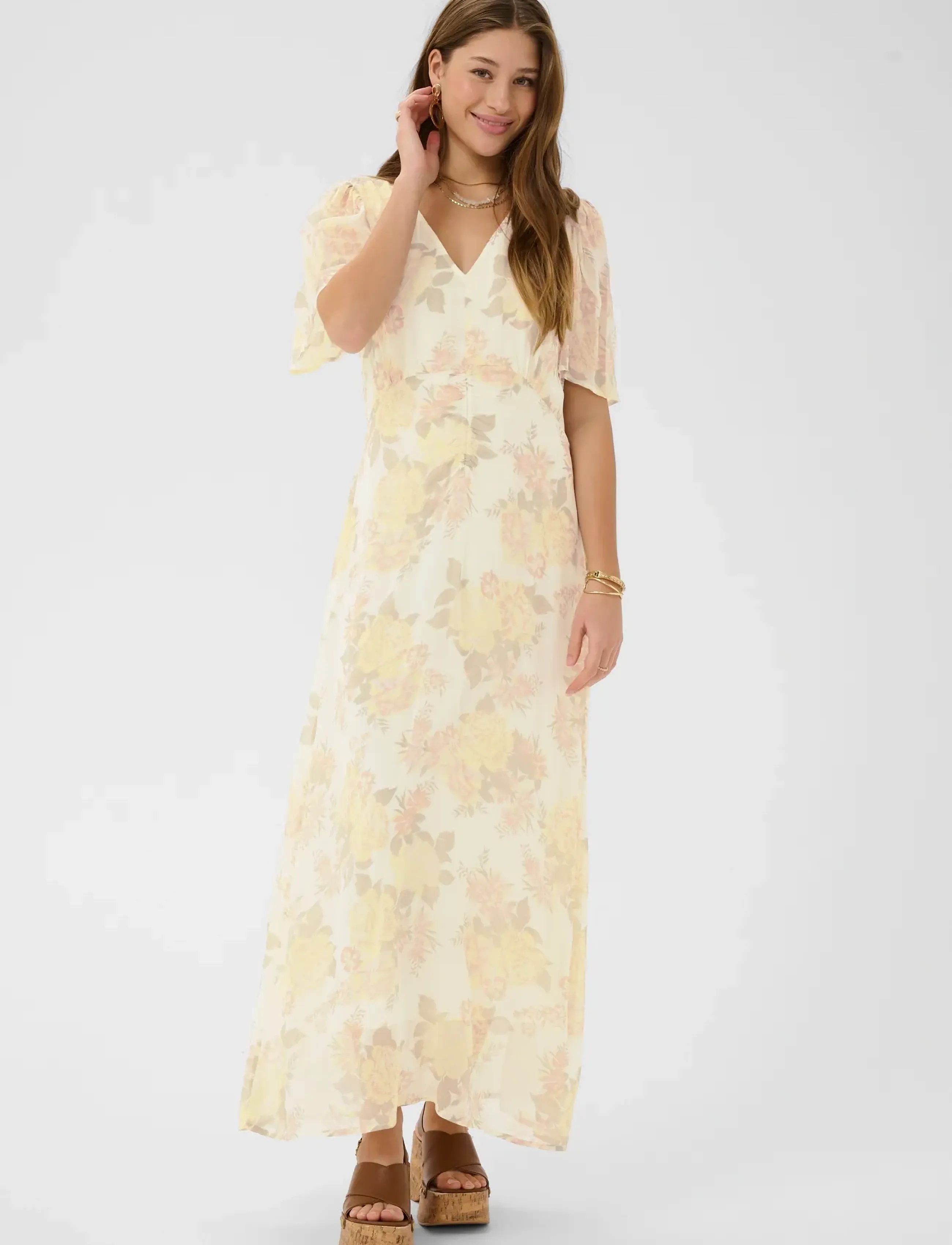 Cream CRAlitia Dress - Robes - LEMON FLOWER / cream