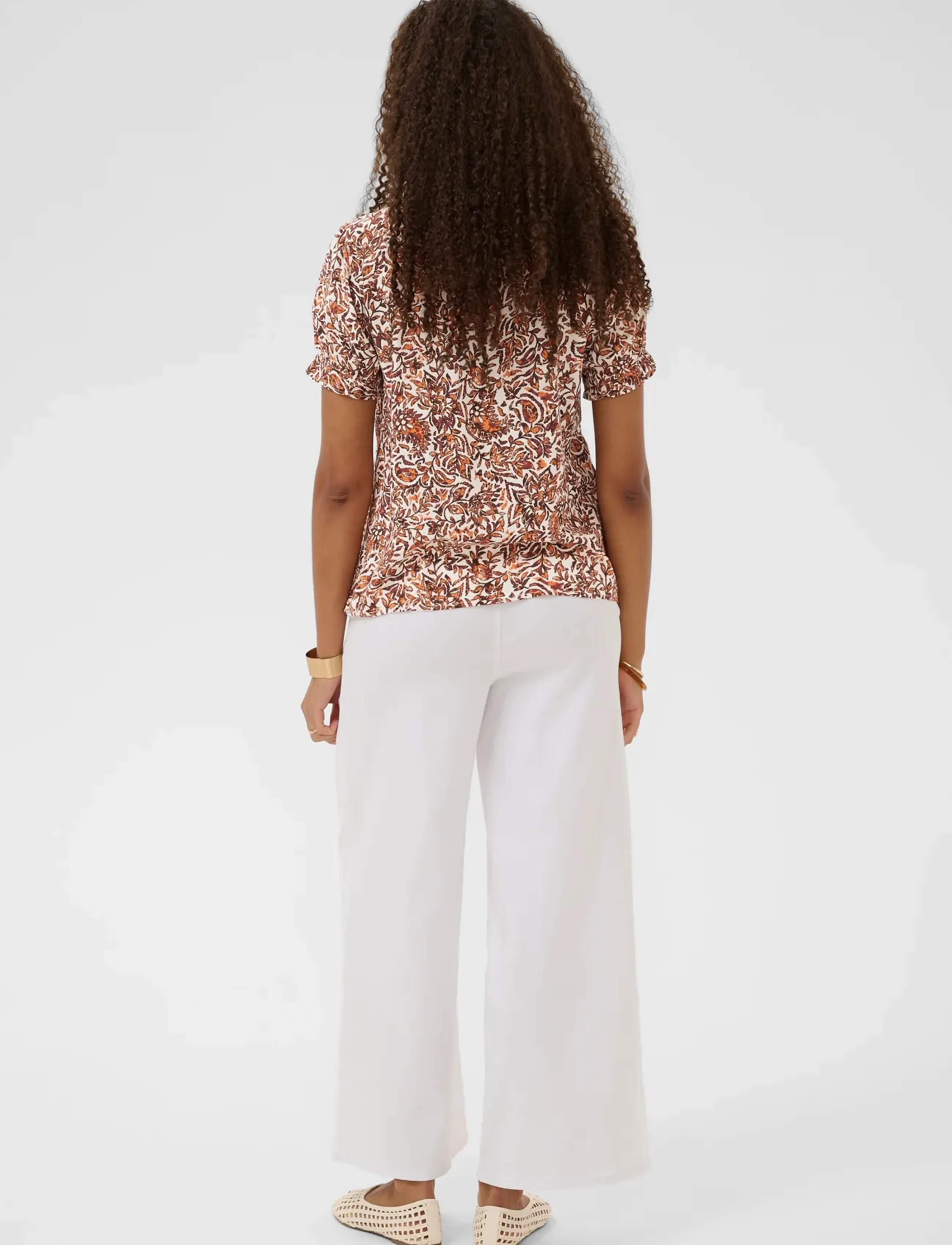 Cream - CRTiah Blouse - kortermede bluser - orange saraza flower - 3