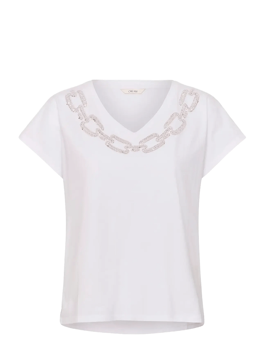 Cream - CRNibia Tshirt - t-shirts - snow white - 1
