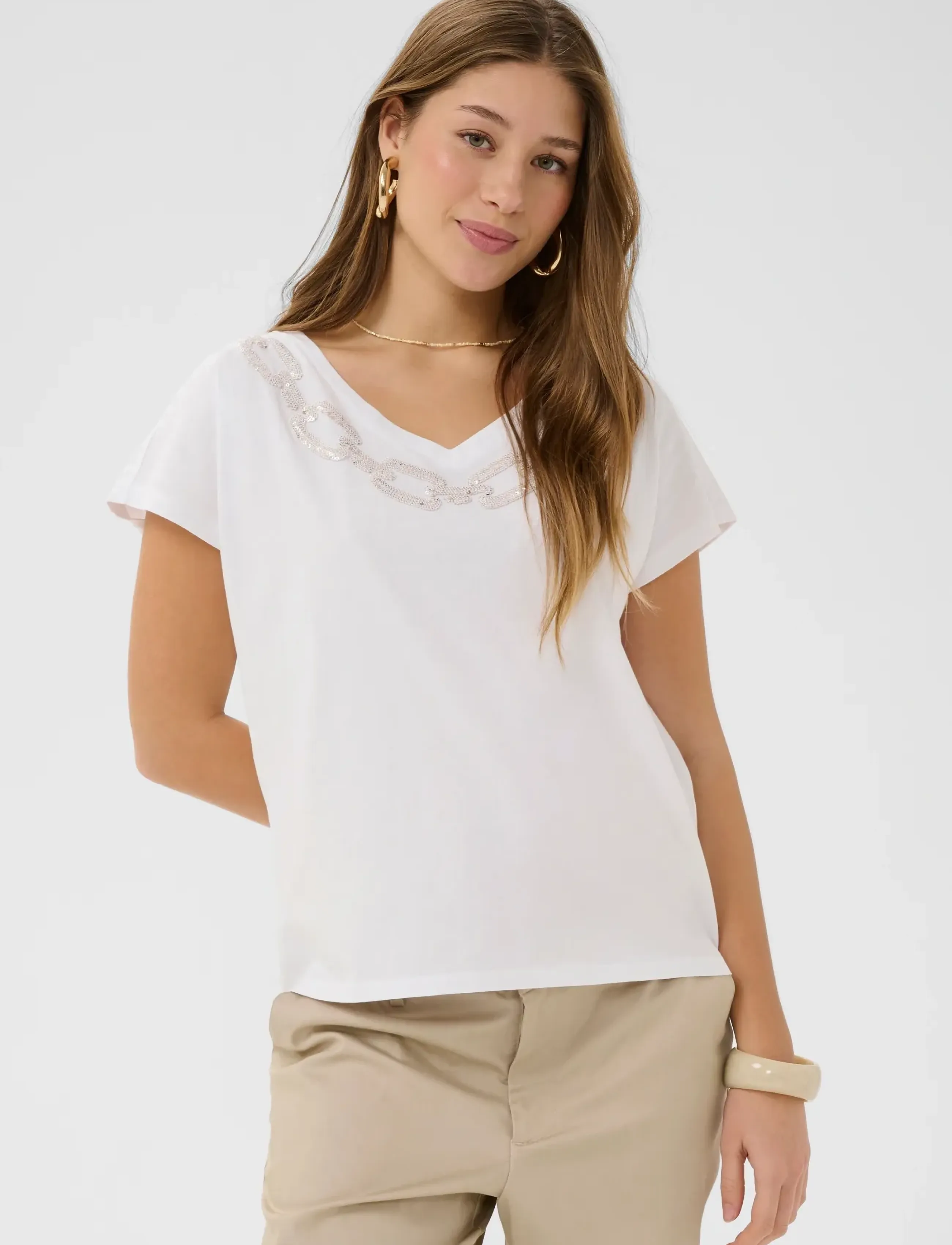 Cream Crnibia Tshirt, S, White, T-Shirts & Toppe > Kortærmede, Dame