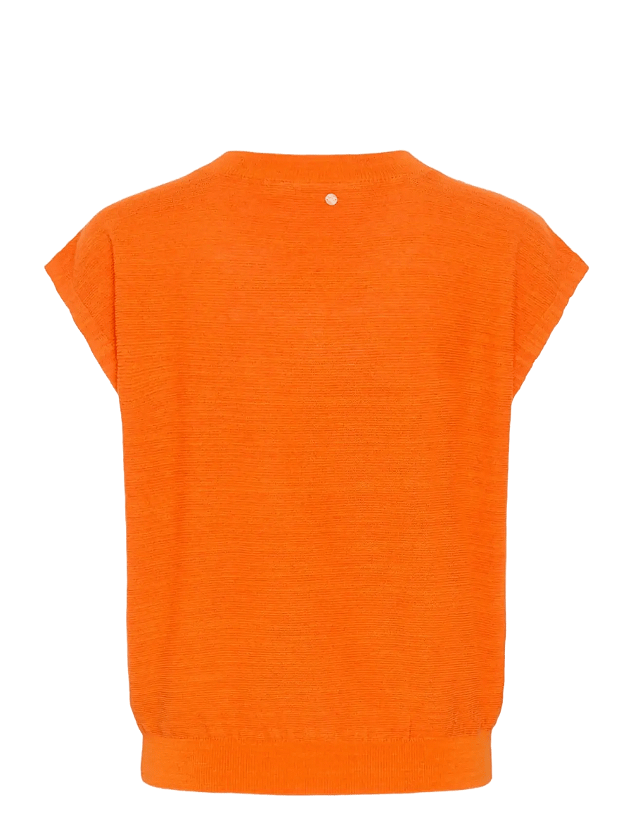 Cream - CREvisa Knit Blouse - strikveste - celosia orange - 2