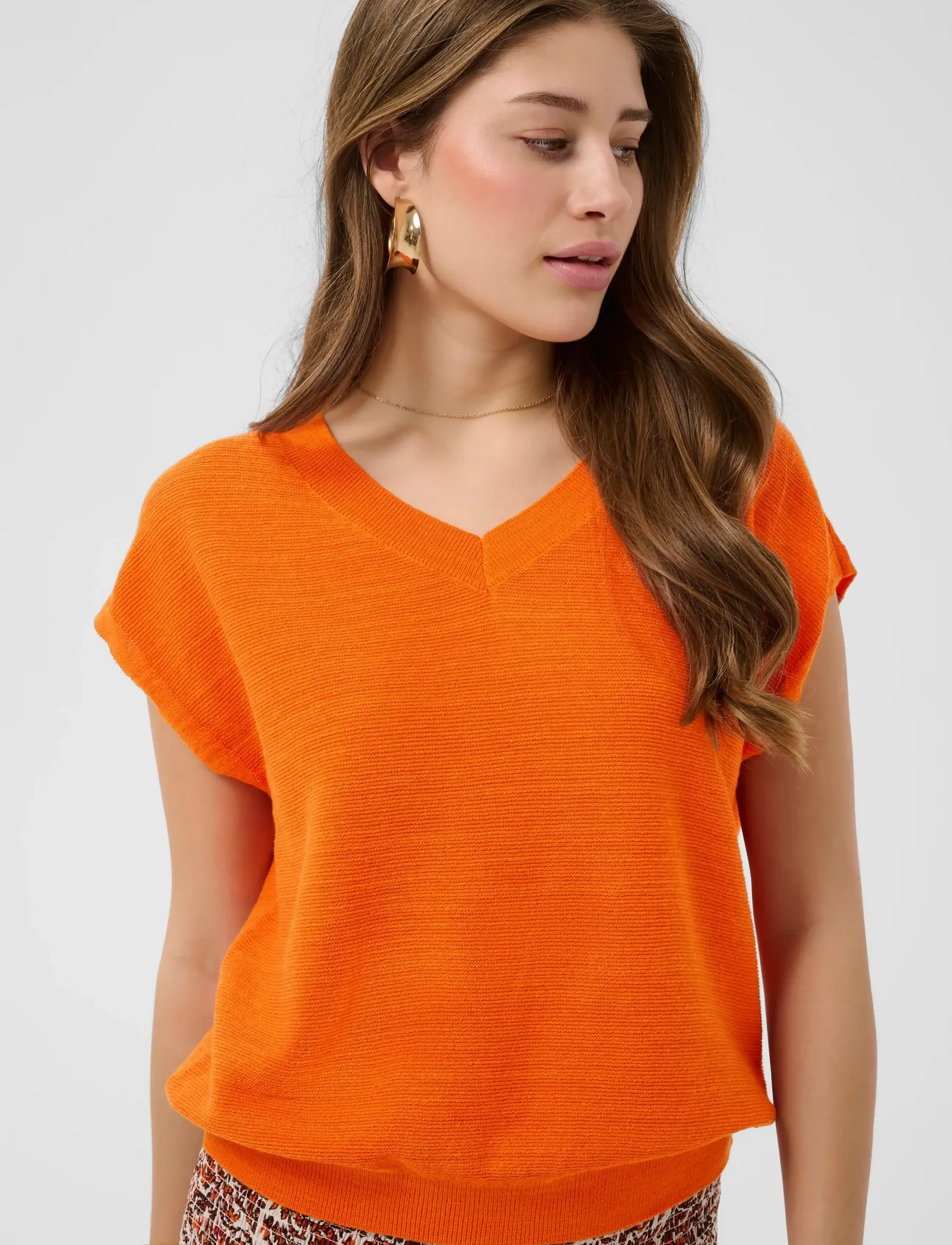 Cream - CREvisa Knit Blouse - strickwesten - celosia orange - 5