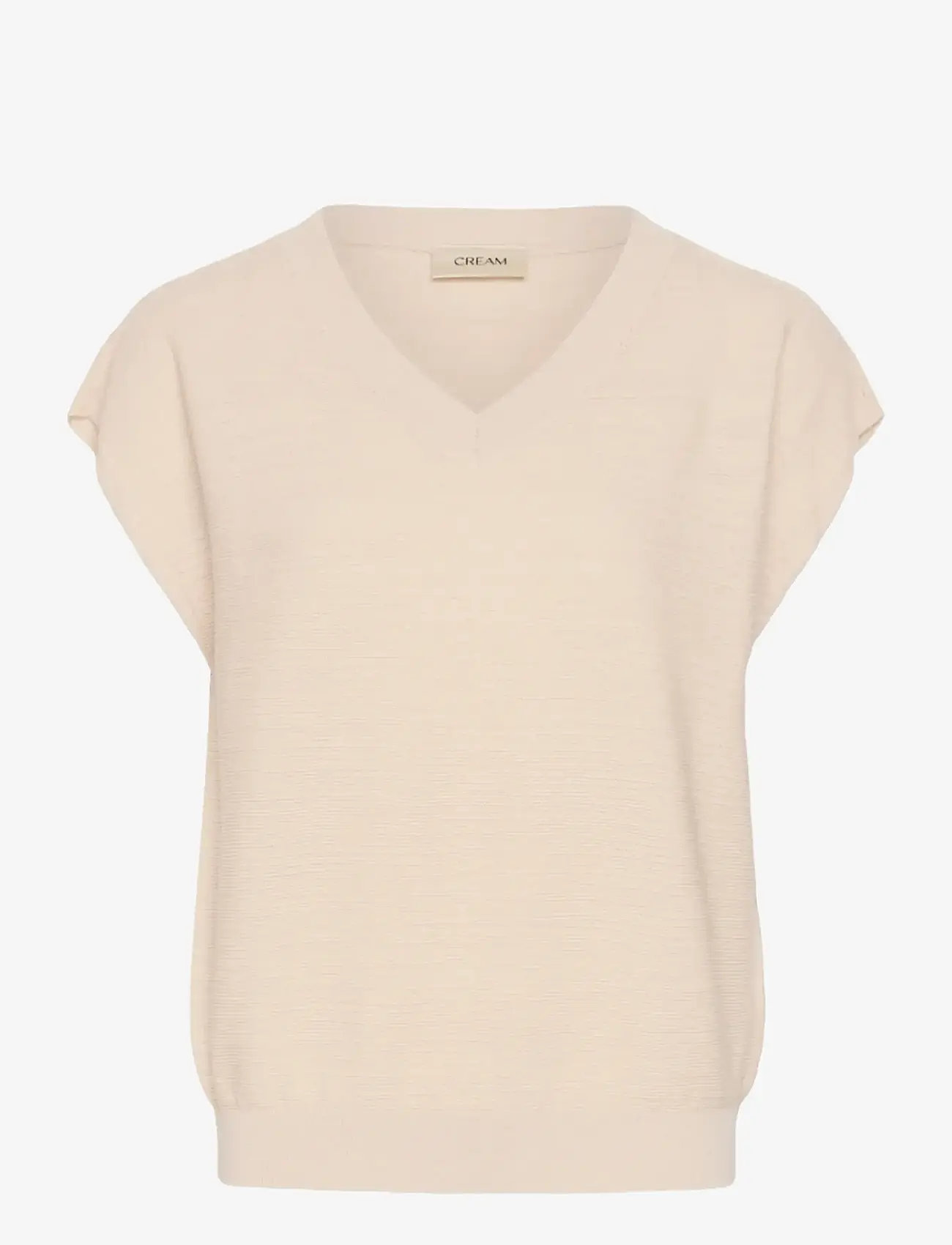 Cream - CREvisa Knit Blouse - strikveste - perfectly pale - 1