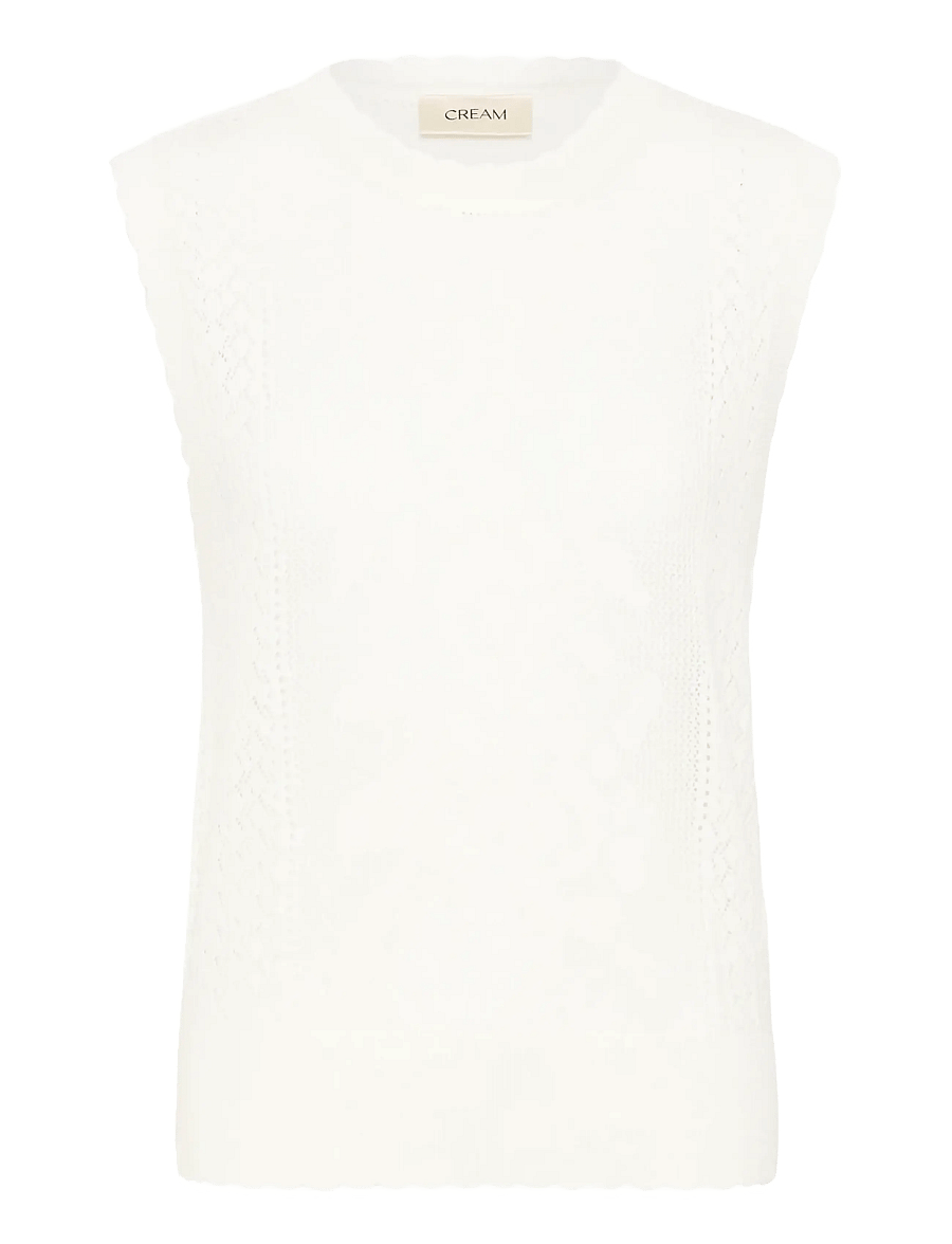 Cream - CROluki Knit Slipover - hihattomat puserot - snow white - 1