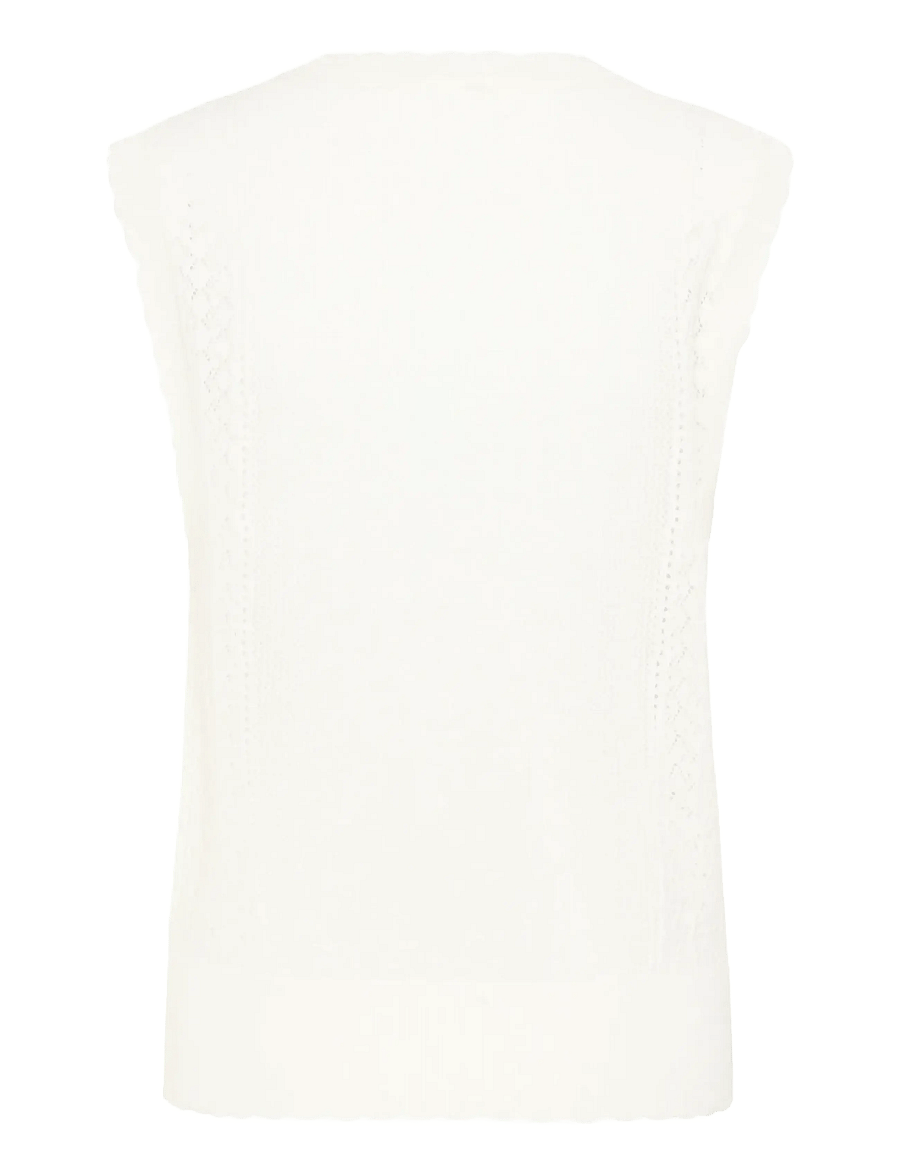 Cream - CROluki Knit Slipover - hihattomat puserot - snow white - 2