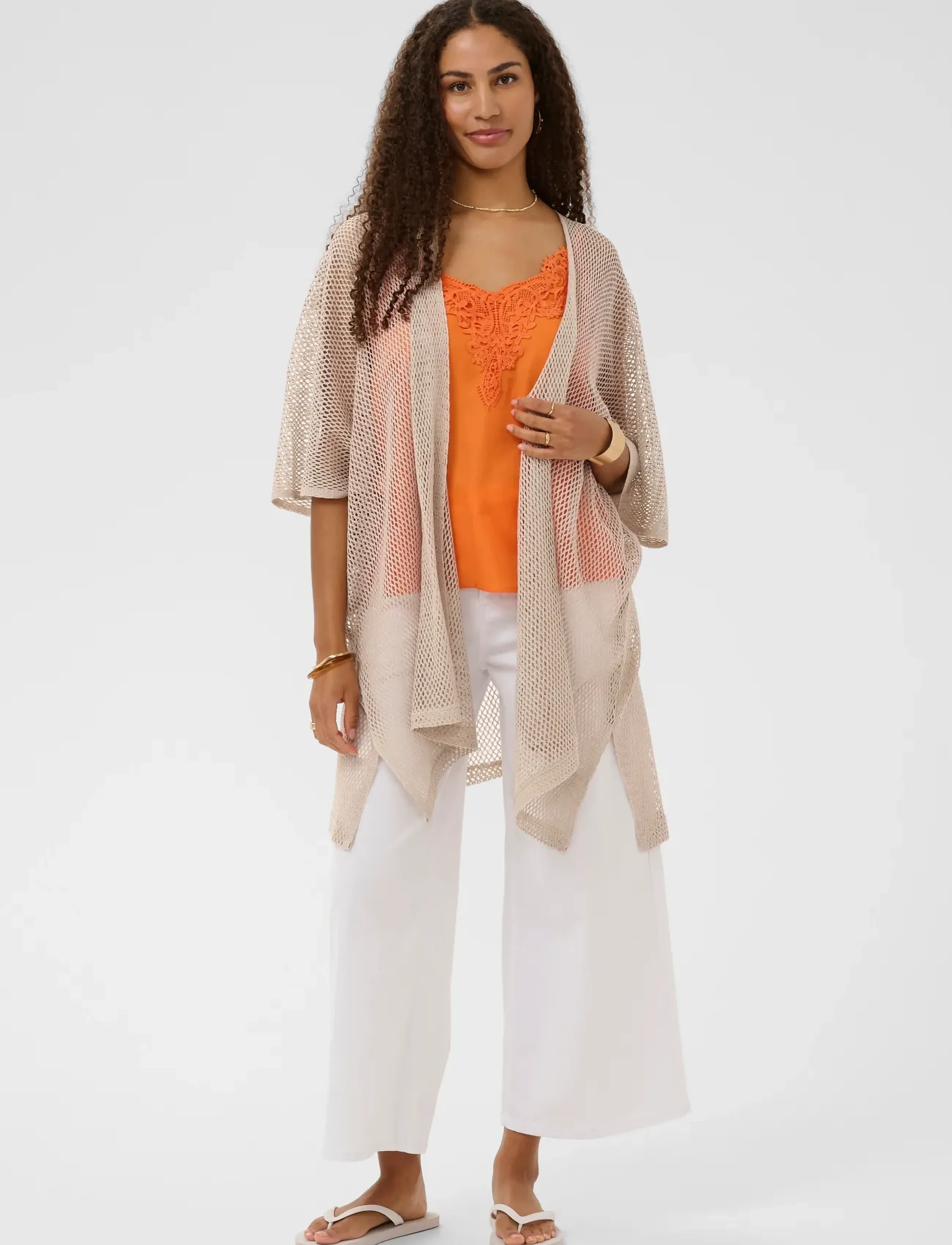 Cream Crgert Knit Cardigan, One Size, Beige, Strik > Cardigans, Dame