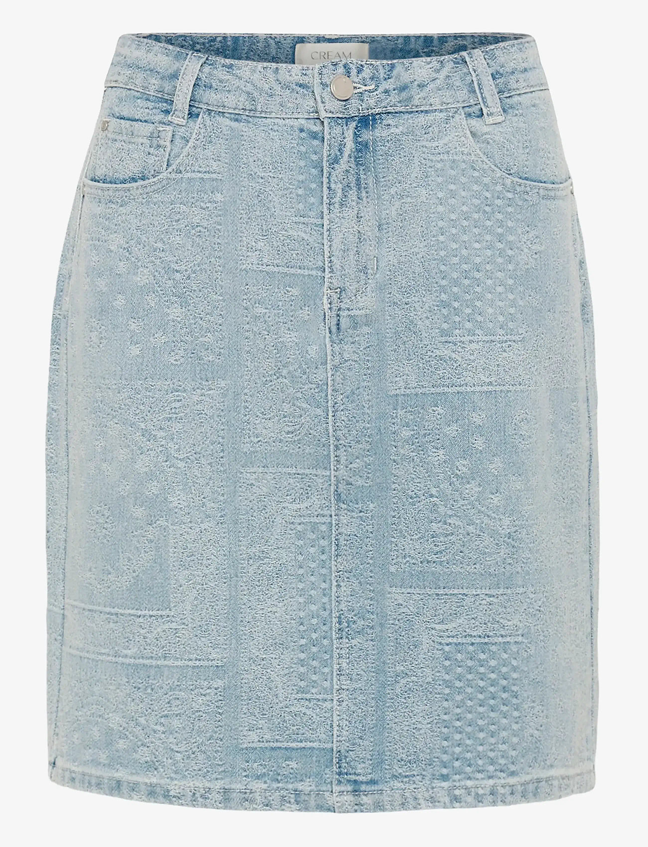 Cream - CRLucy Skirt - denimnederdele - blue denim jacquard - 1