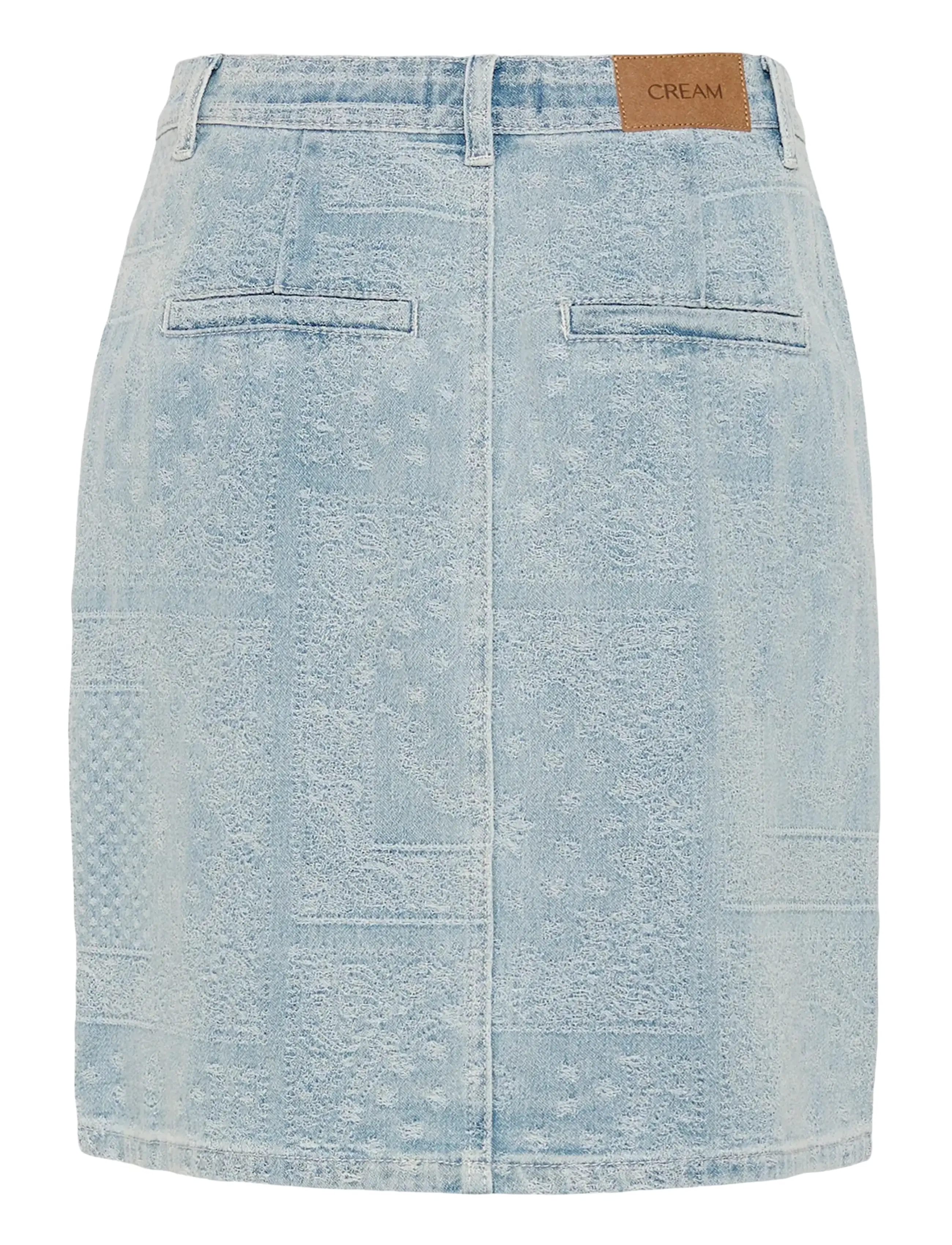 Cream - CRLucy Skirt - jeanskjolar - blue denim jacquard - 2