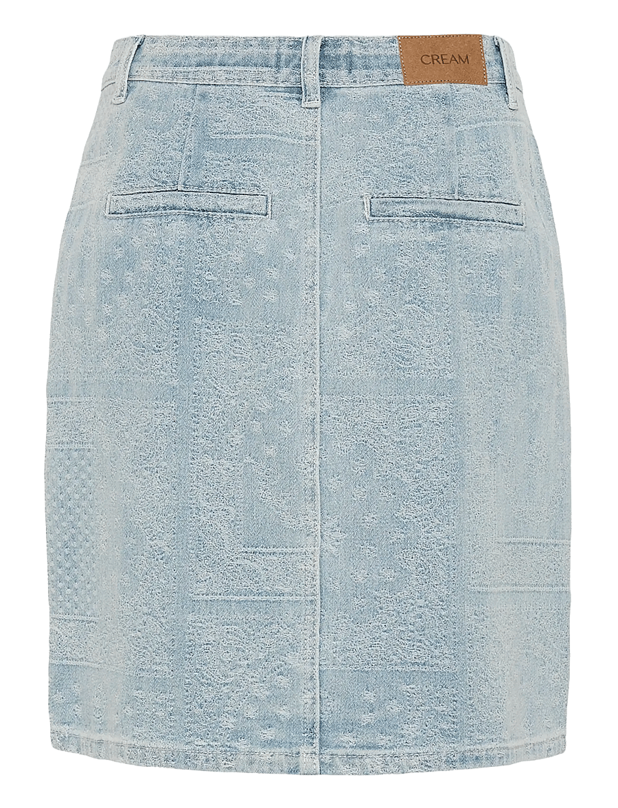 Cream - CRLucy Skirt - jeanskjolar - blue denim jacquard - 2
