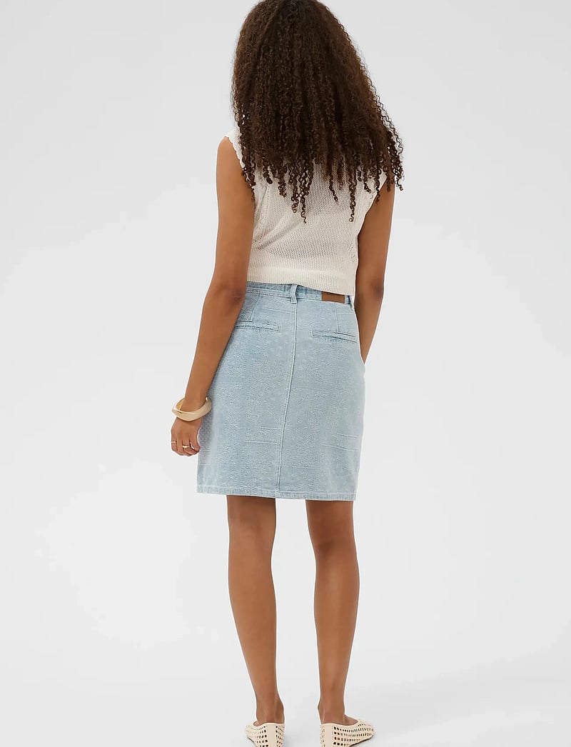 Cream - CRLucy Skirt - denimnederdele - blue denim jacquard - 4