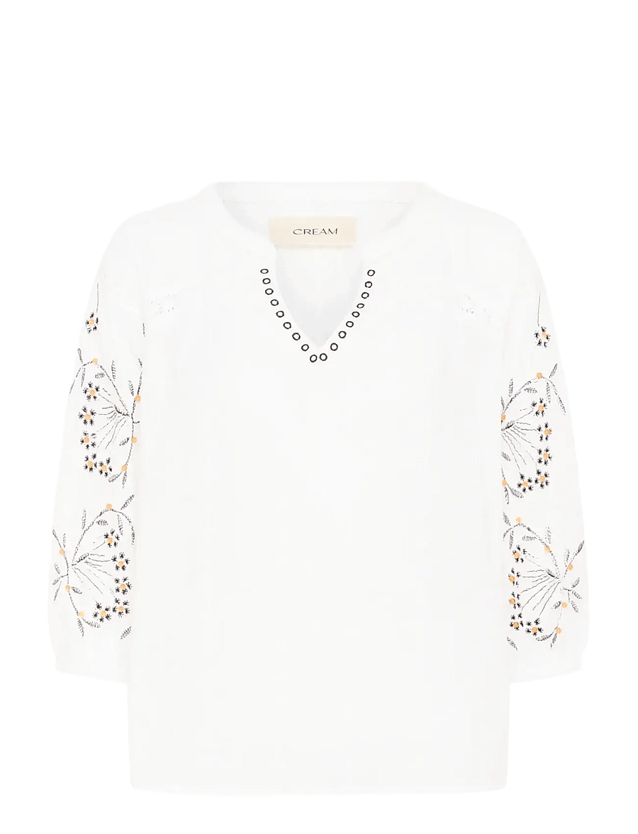Cream - CRSereni Blouse - langärmelige blusen - snow white - 1