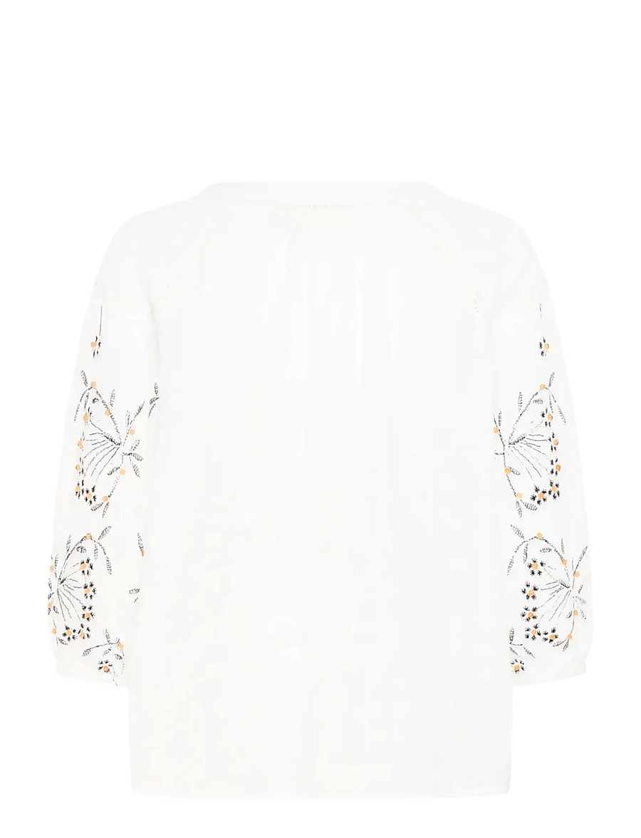 Cream - CRSereni Blouse - langärmelige blusen - snow white - 2