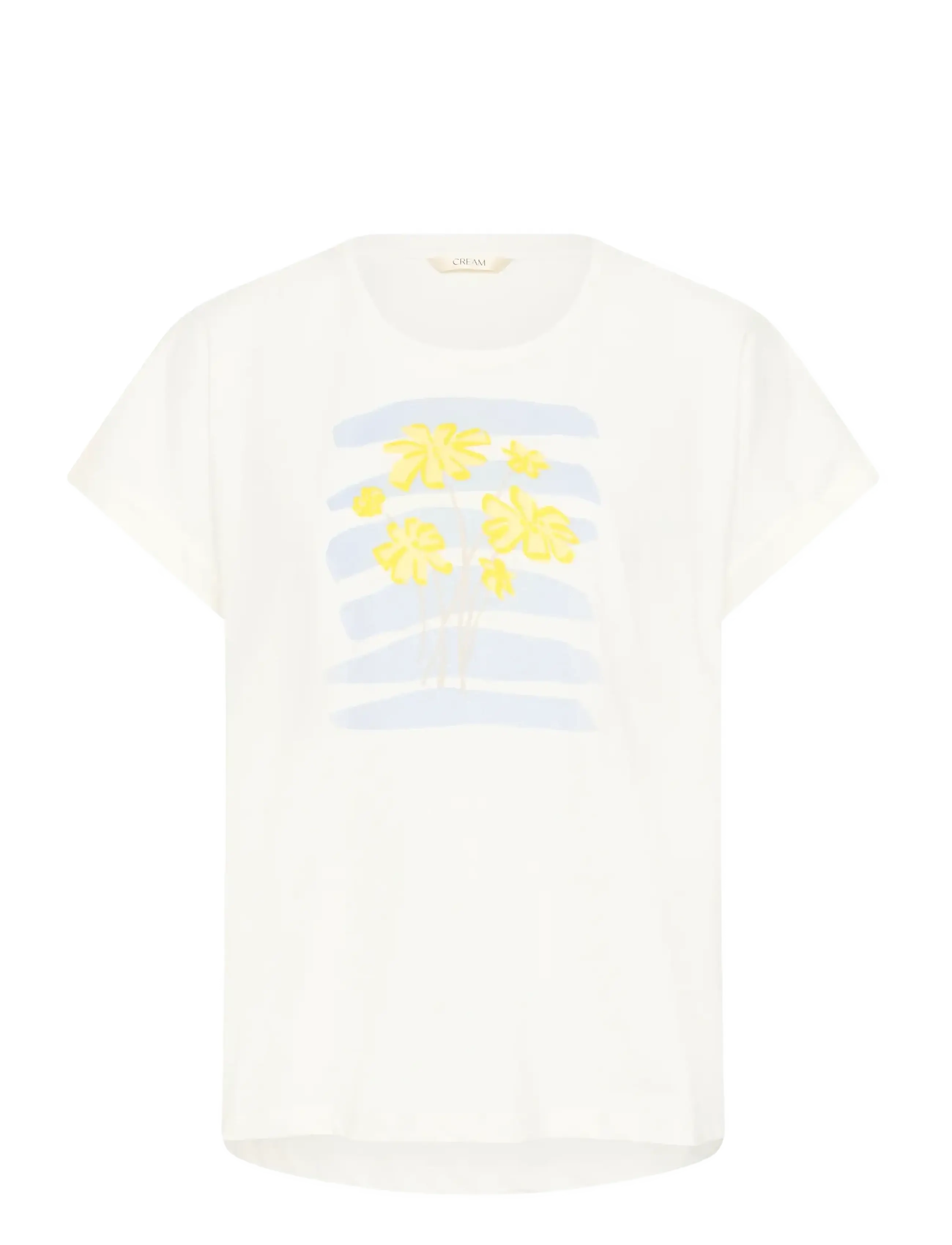 Cream CRAlma T-Shirt - Apģērbi - LEMON MERRINGUE FLOWERS / white