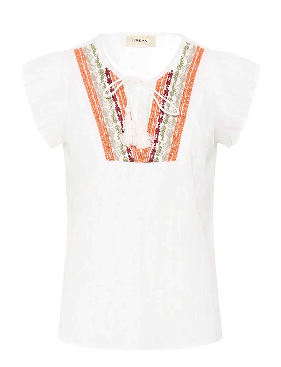 Cream - CRWilja Blouse - short-sleeved blouses - snow white - 1