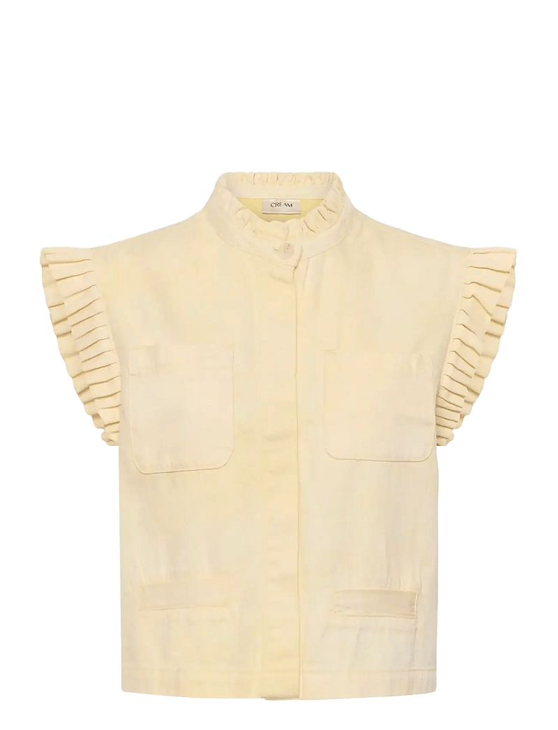 Cream - CRLorra Waistcoat - kortærmede skjorter - lemon meringue melange - 1