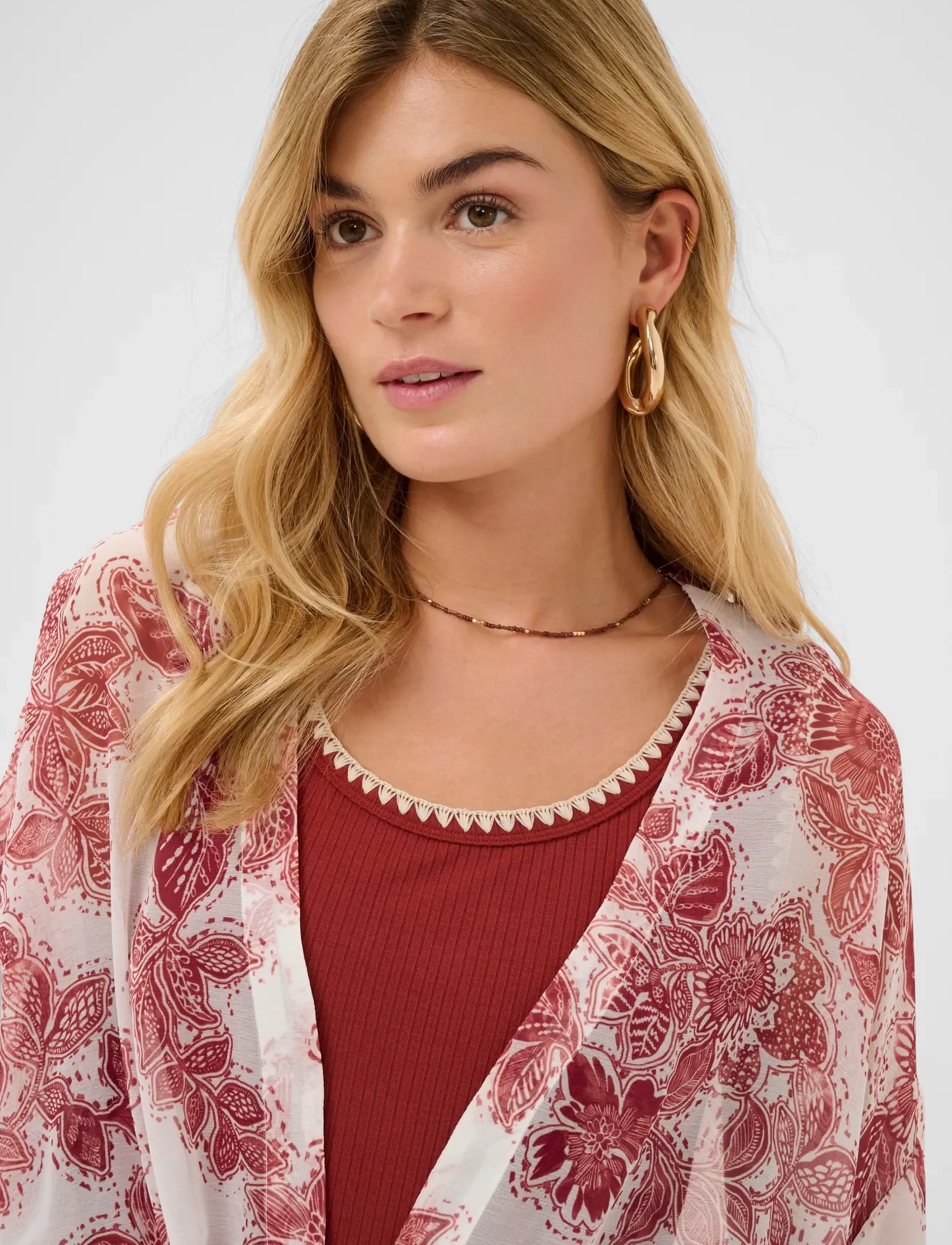 Cream CRJessica Kimono - Vêtements - BRANDY FLOWER / pink/rose