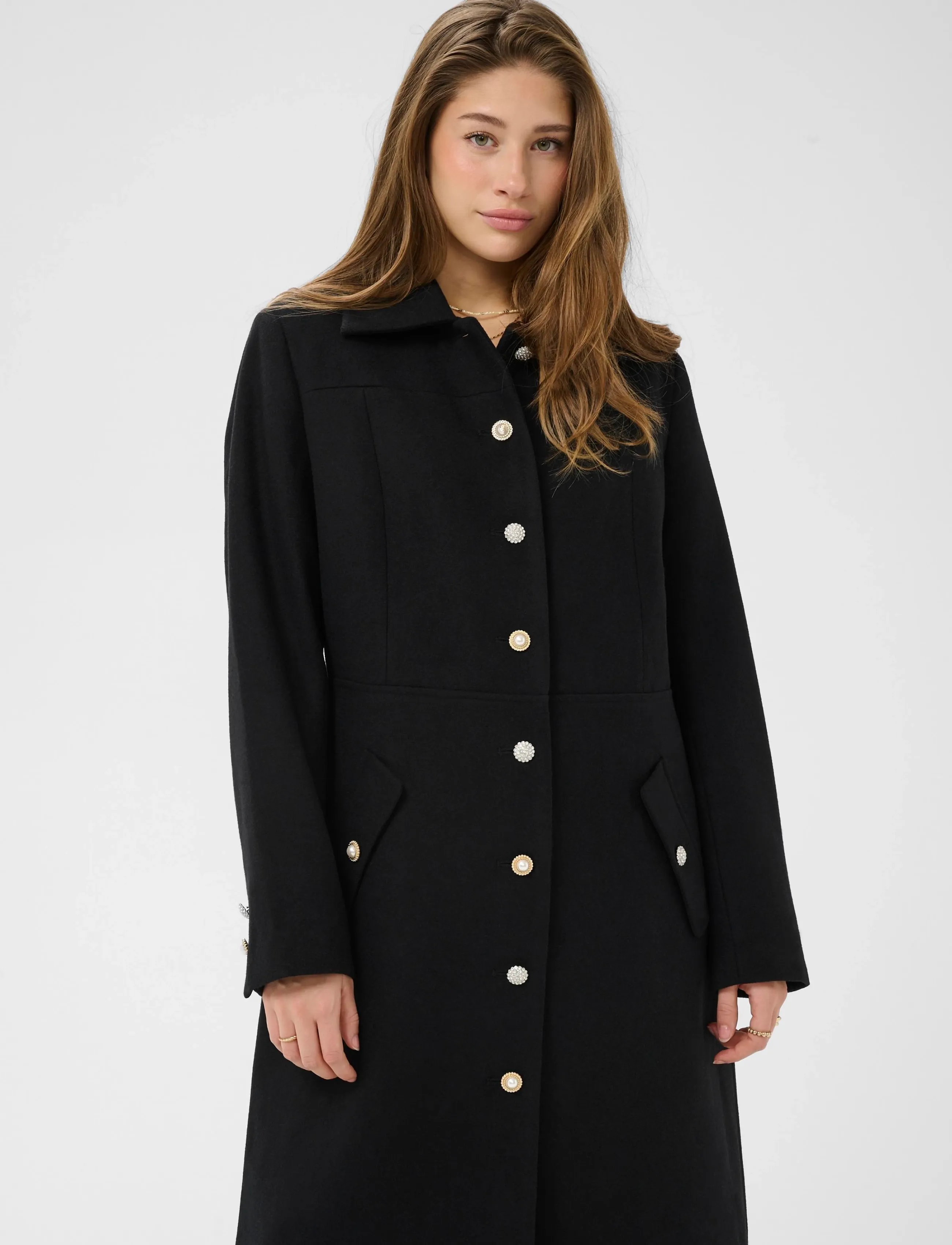 Cream - CRTolsa Long Coat - pitch black - 5