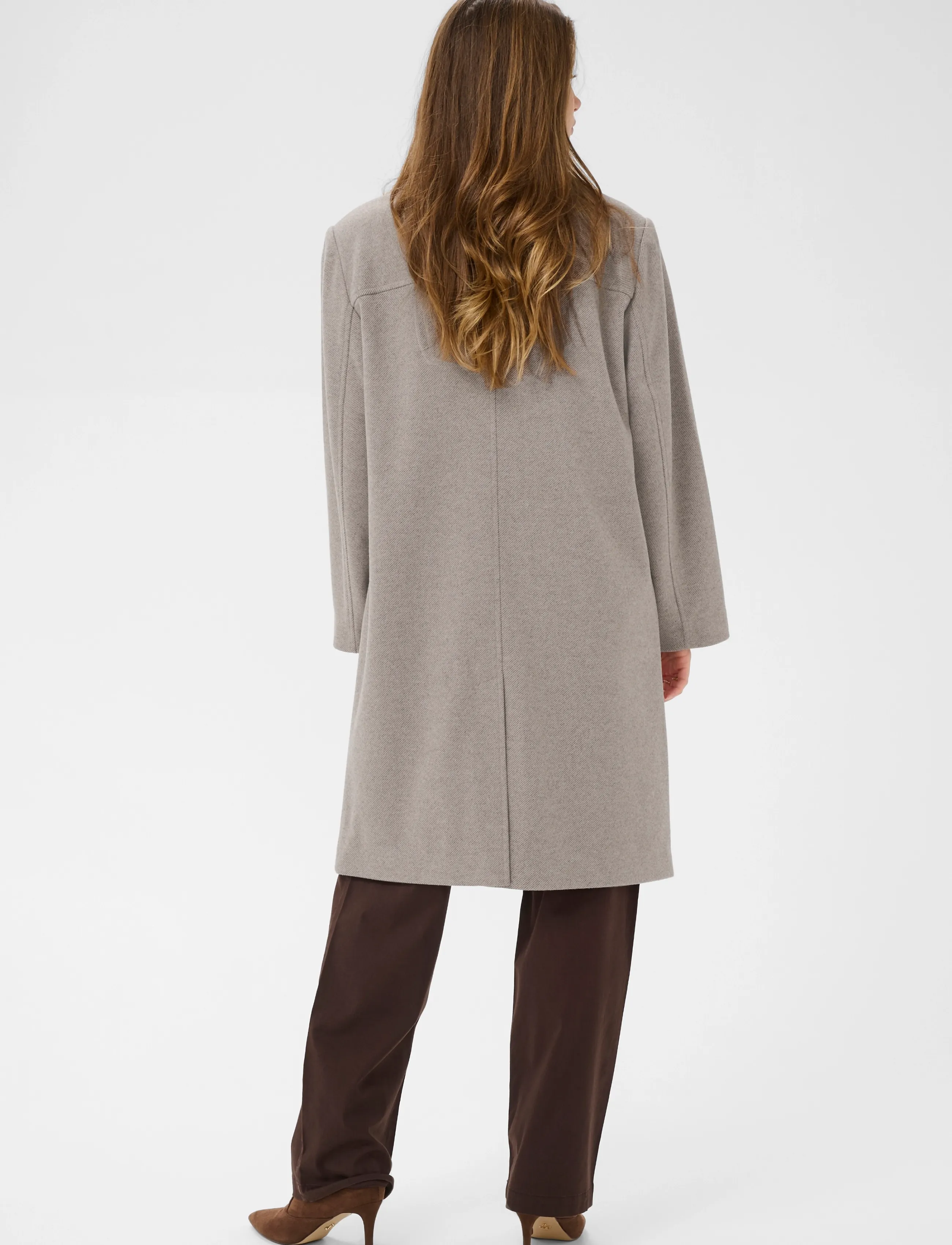 Cream - CRJaze Long Coat - brown lentil melange - 4