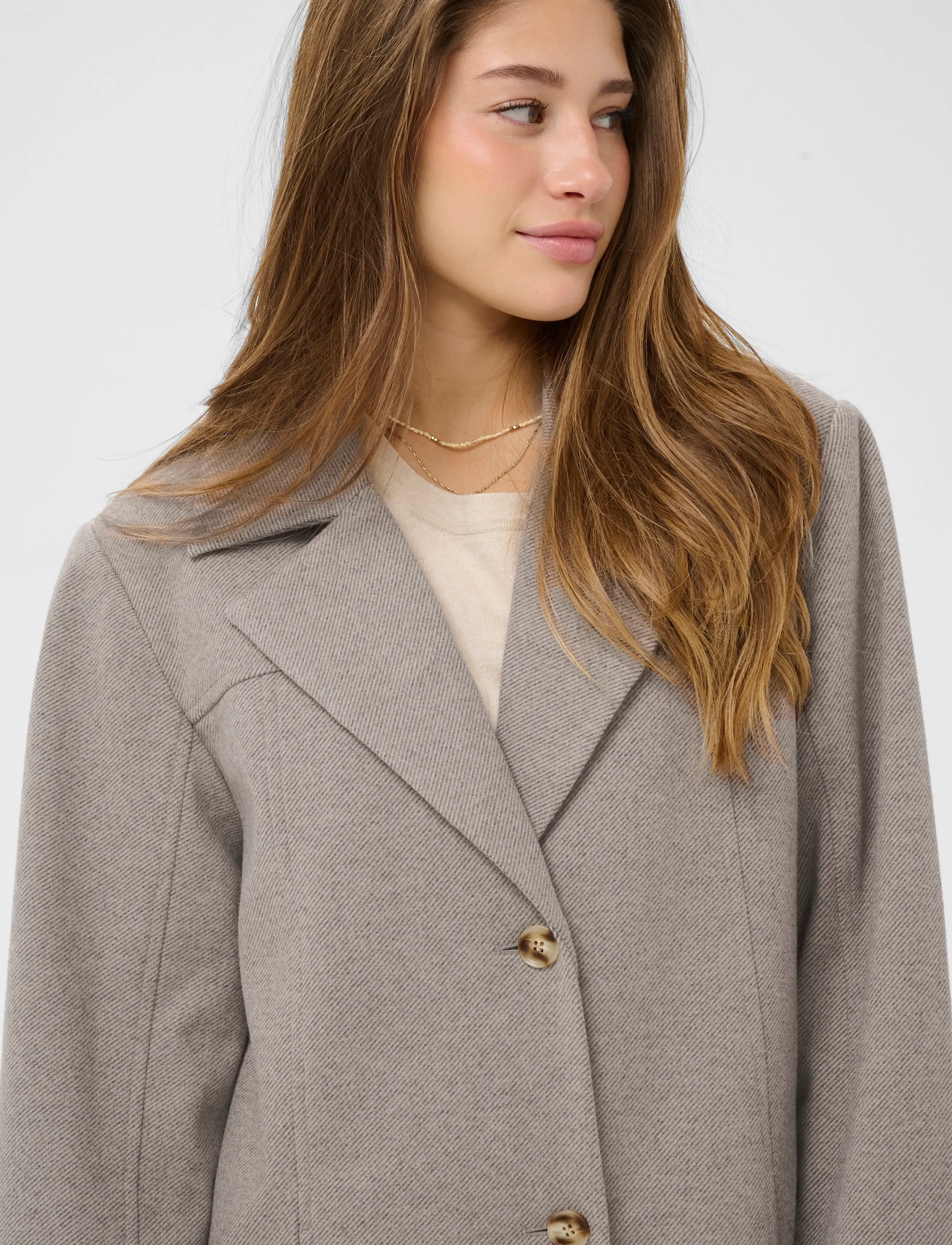 Cream - CRJaze Long Coat - brown lentil melange - 5