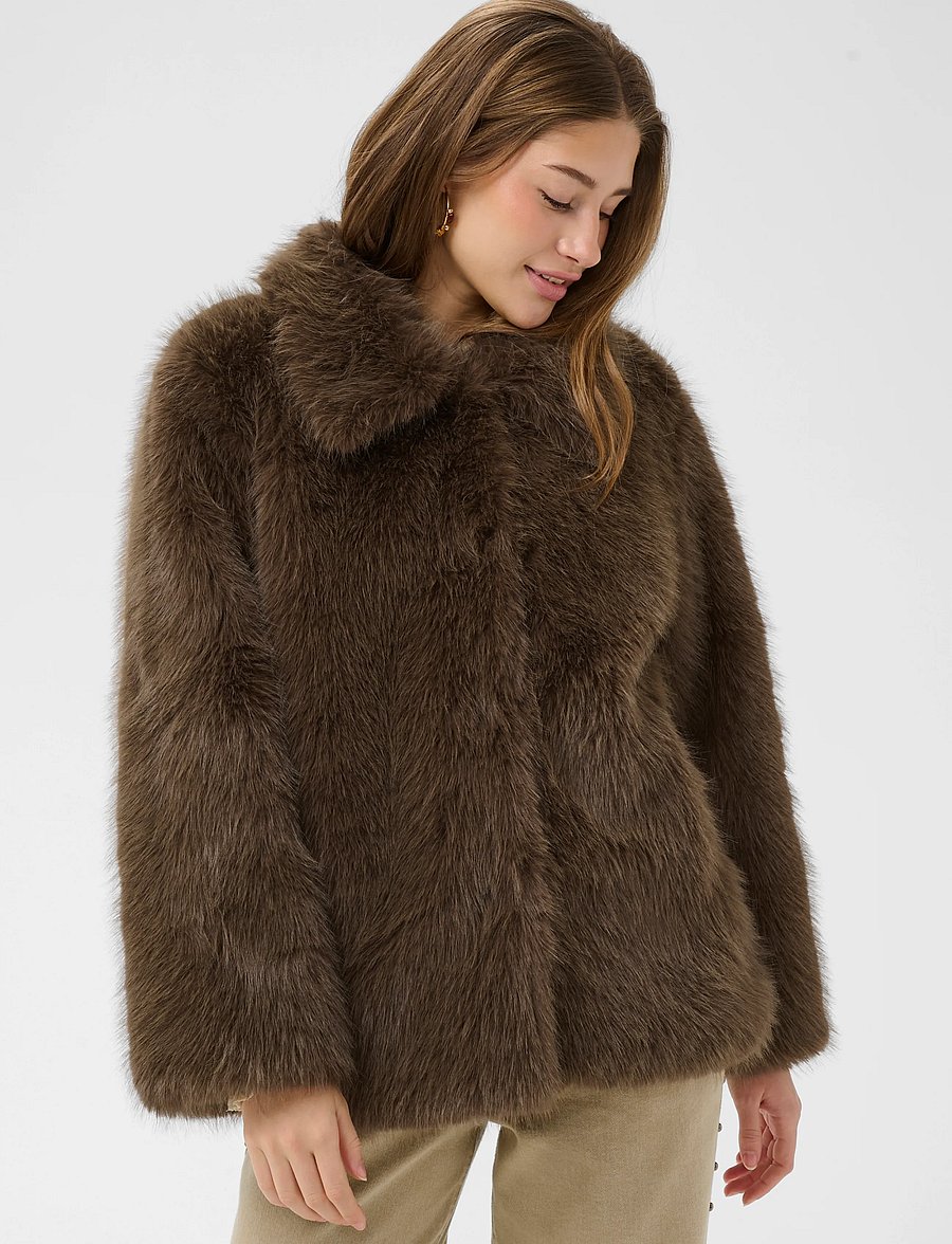 Cream - CRDrama Jacket - faux fur - shaved chocolate - 2
