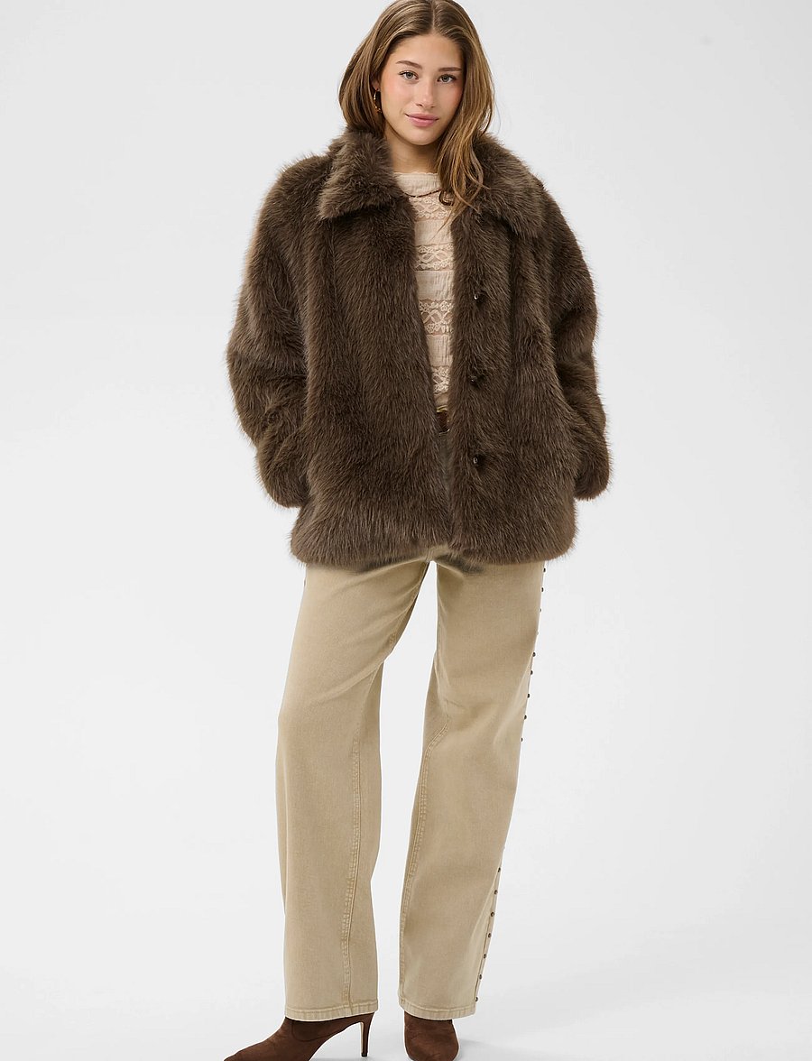 Cream - CRDrama Jacket - faux fur - shaved chocolate - 3