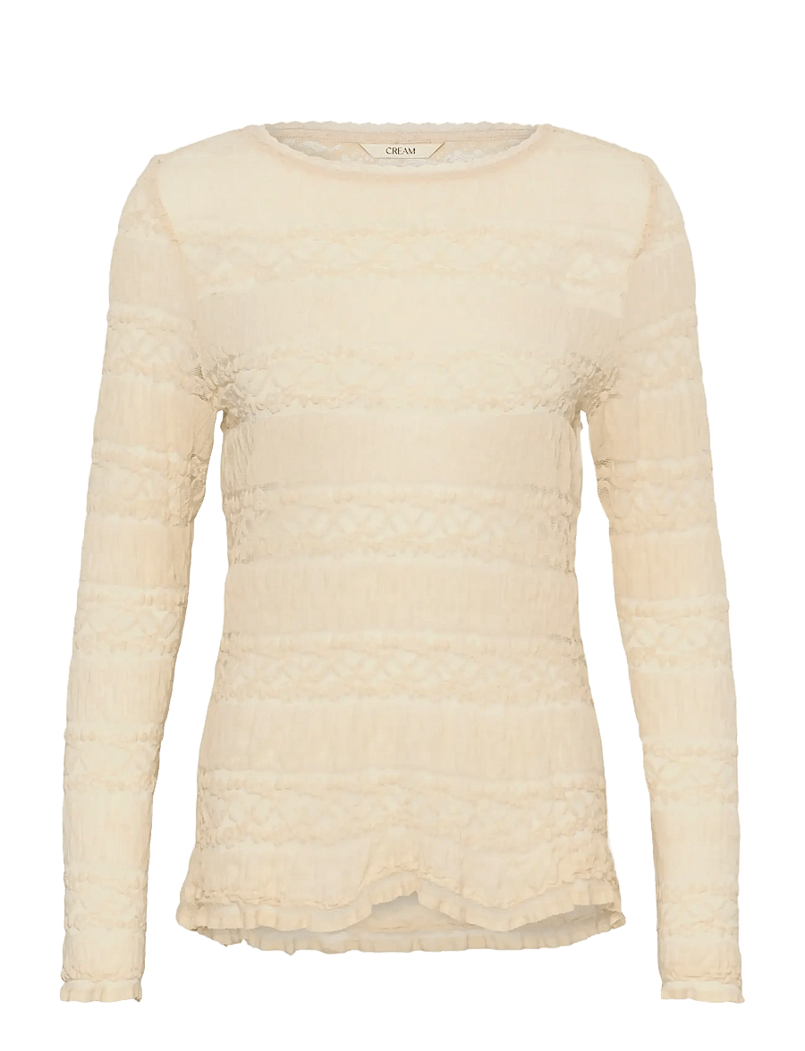 Cream - CRRosel T-Shirt - langärmlige tops - bleached sand - 1