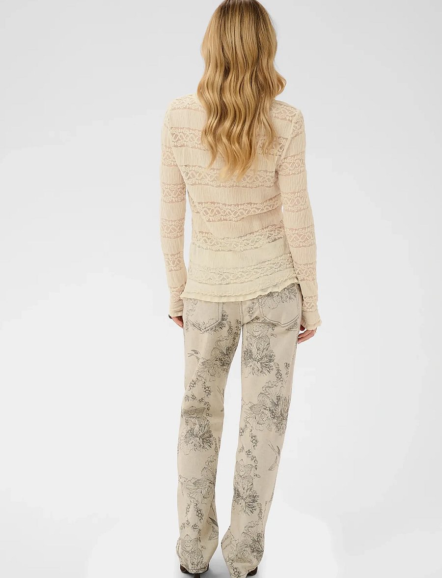 Cream - CRRosel T-Shirt - langärmlige tops - bleached sand - 4